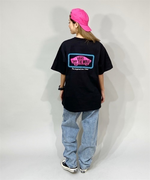 【マトメガイ対象】VANS バンズ 122H3010323 レディース 半袖 Tシャツ ムラサキスポーツ限定 KK1 B24(BLACK-S)