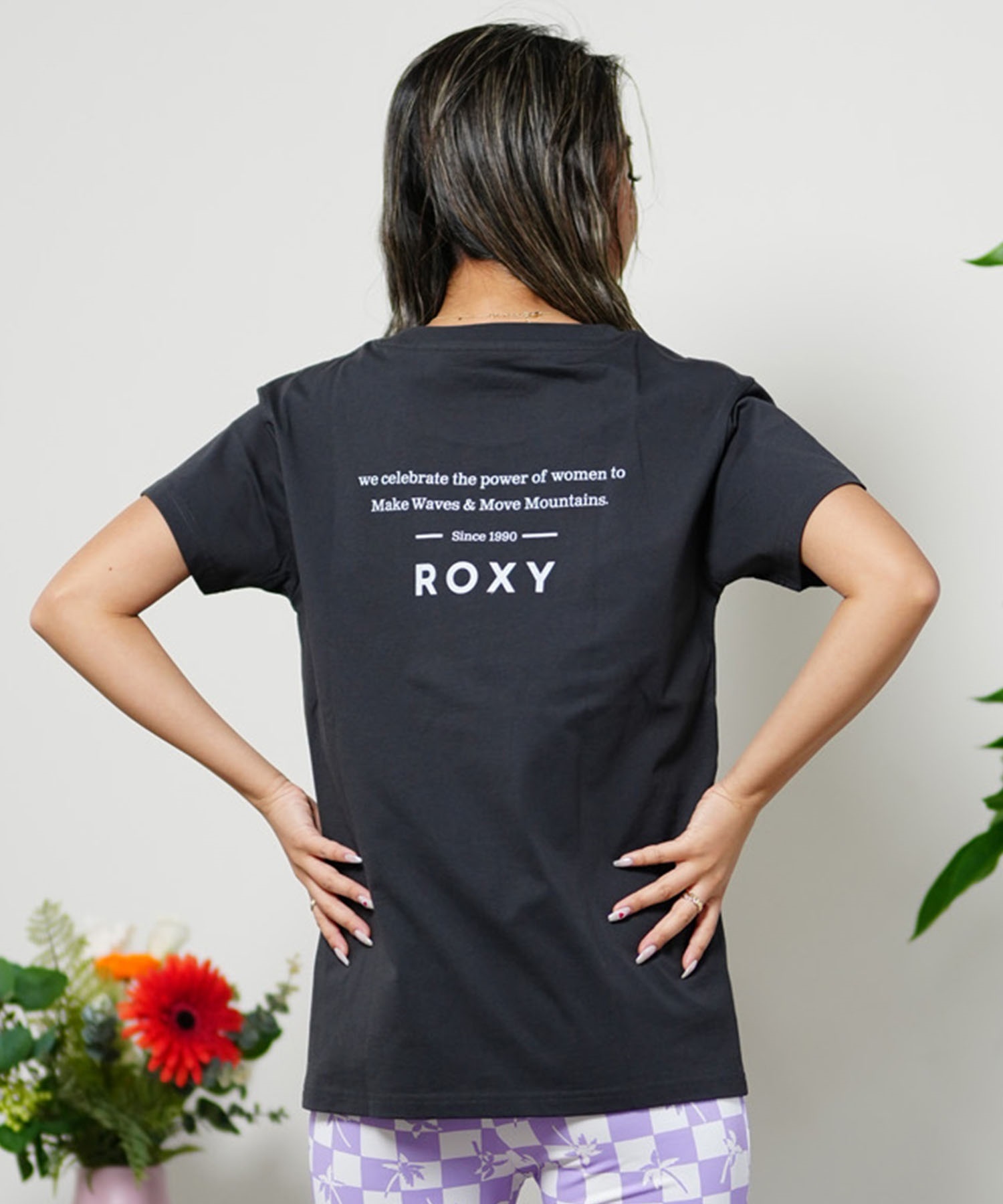 ROXY ロキシー POWER OF WOMEN Tシャツ パワーオブウーマン レディース バックプリント RST241081(LAV-M)