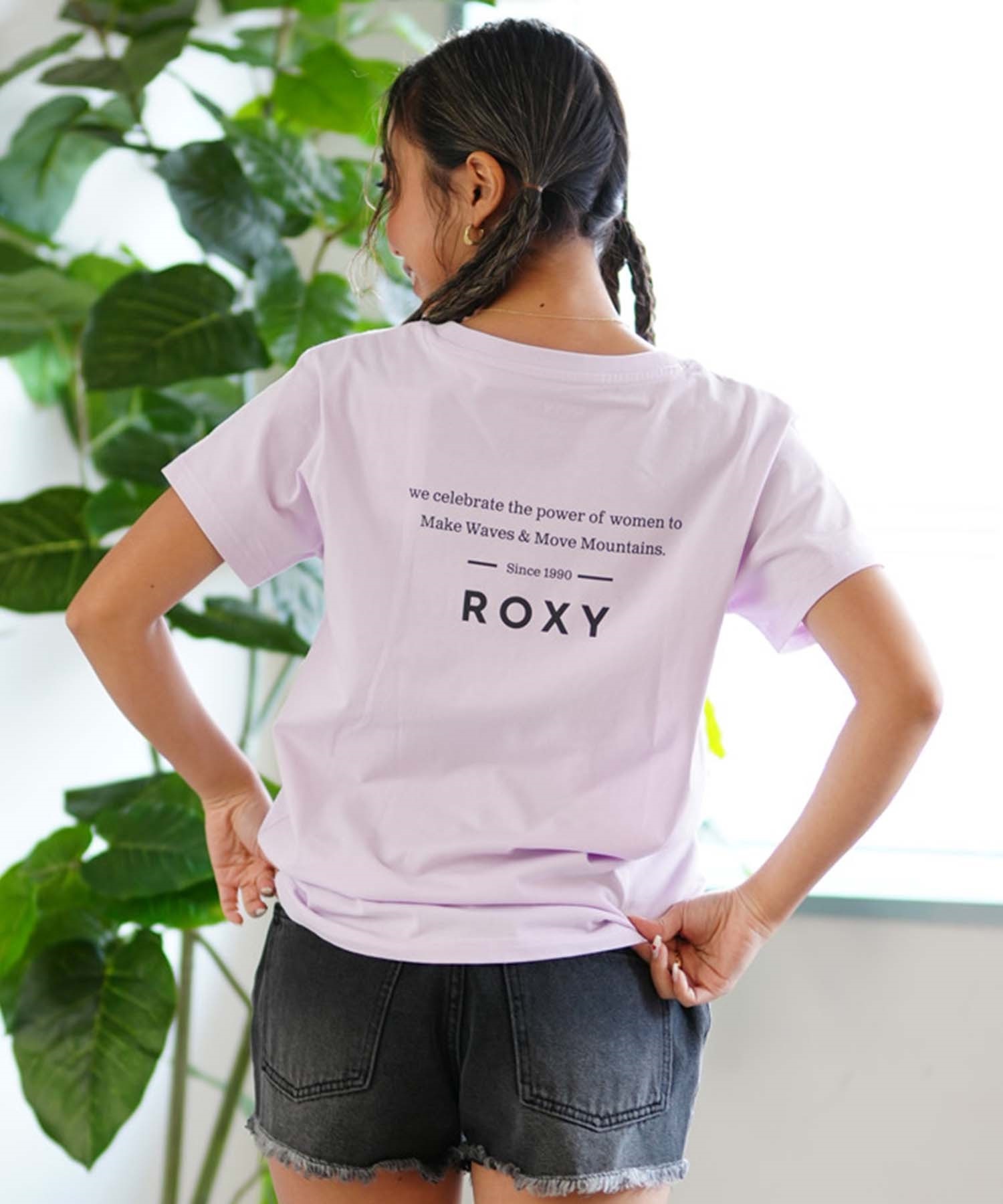 ROXY ロキシー POWER OF WOMEN Tシャツ パワーオブウーマン レディース バックプリント RST241081(LAV-M)