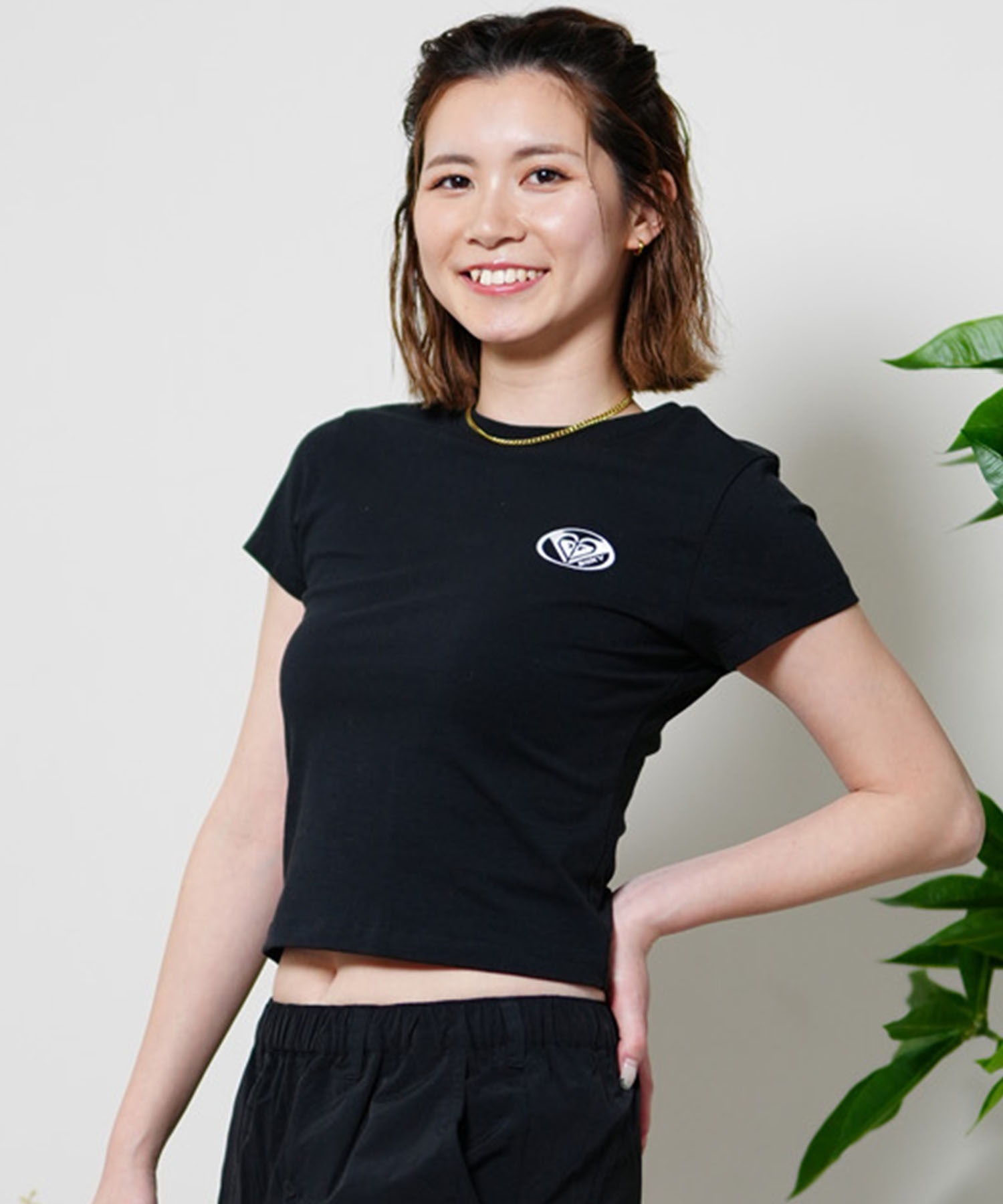 ROXY ロキシー PLANET RING TEE プラネットリング Tシャツ レディース クロップド丈 ワンポイント RST241074(HER-M)