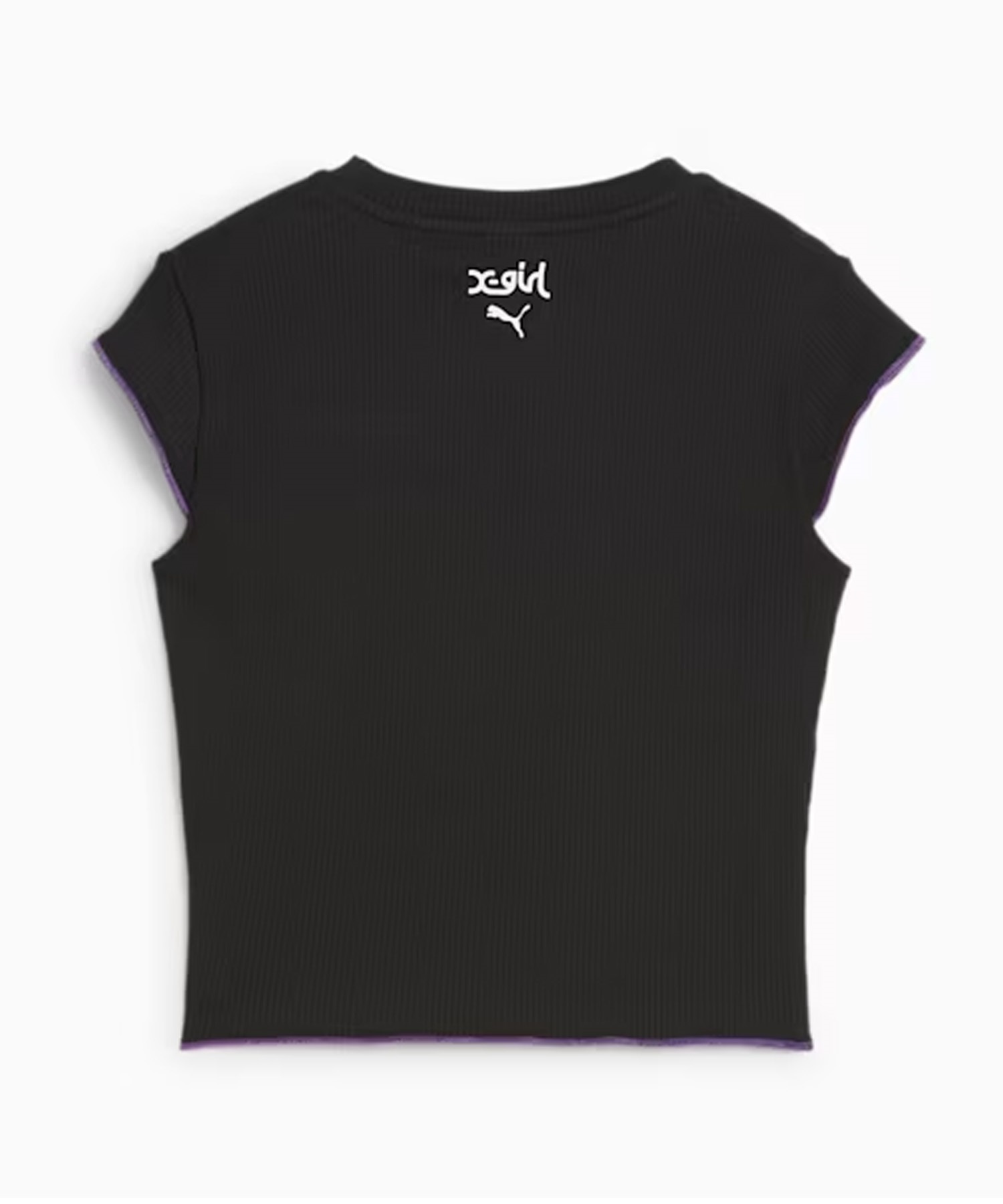 PUMA プーマ × X-GIRL エックスガール コラボ ウィメンズ リブ スリム 半袖 Tシャツ クロップド レディース 624705(02-S)