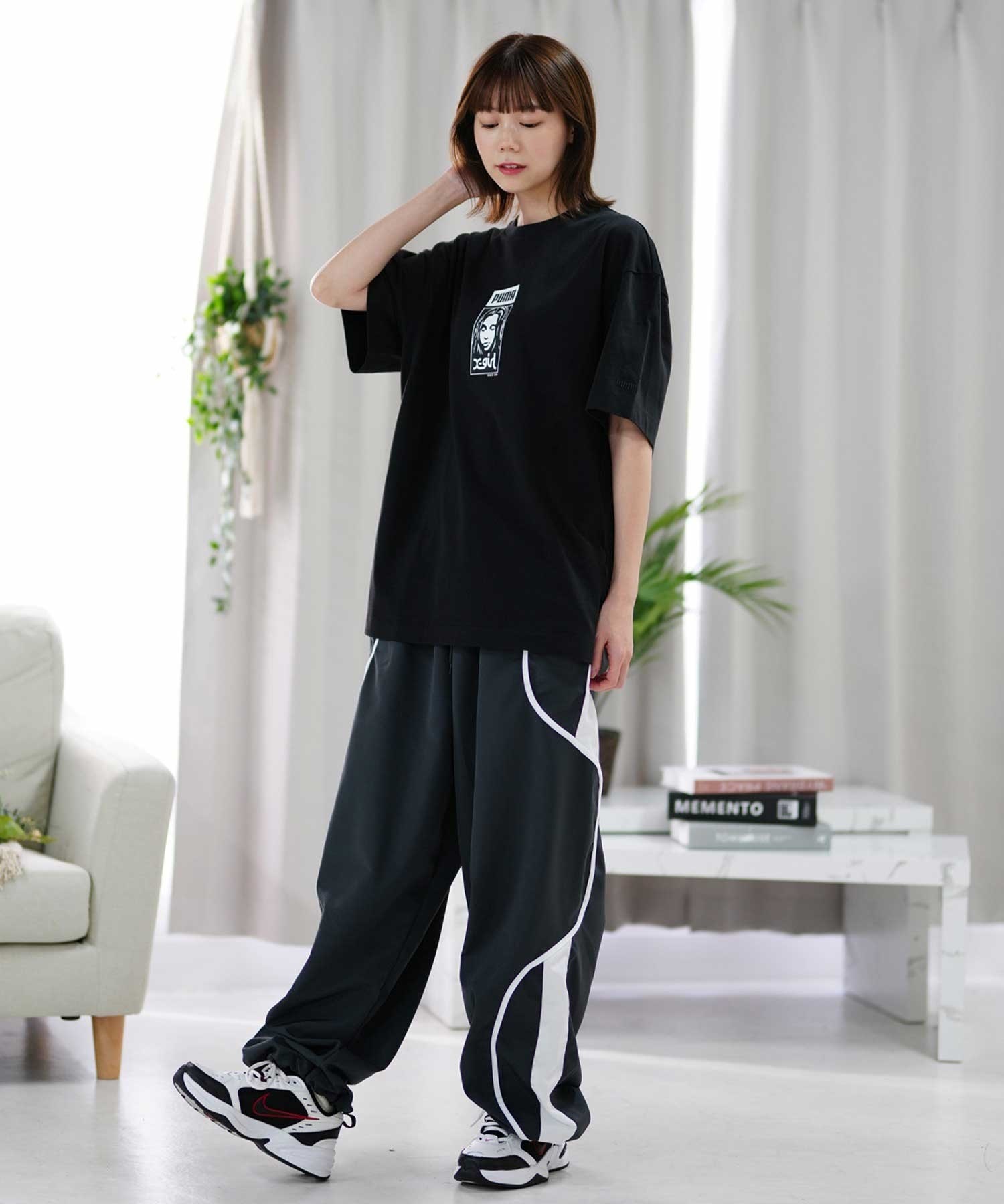 【マトメガイ対象】PUMA プーマ×X-girl 684307 半袖 Tシャツ オーバーサイズ ロゴT ワンポイント(02-S)