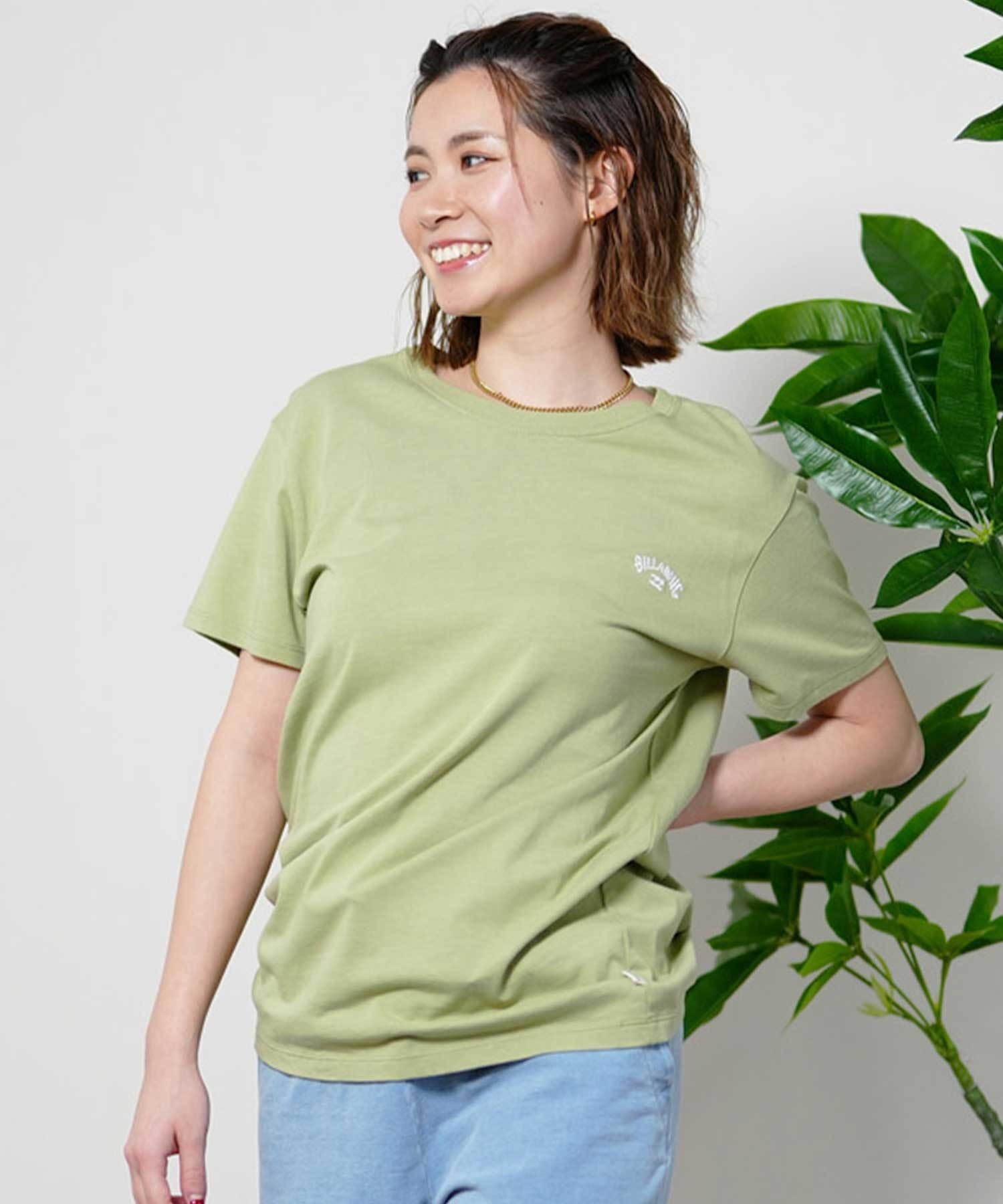 BILLABONG ビラボン ONE POINT ARCH LOGO TEE BE013-200 レディース 半袖 Tシャツ ワンポイント レギュラーフィット(AVO-M)