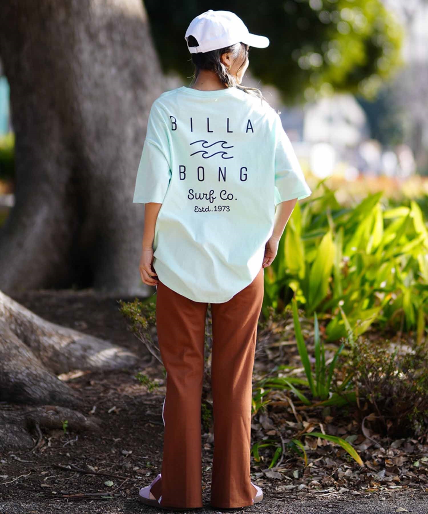 BILLABONG ビラボン SOFT CLEAN LOGO LOOSE TEE レディース 半袖Tシャツ ビックシルエット BE013-211(WHT-M)