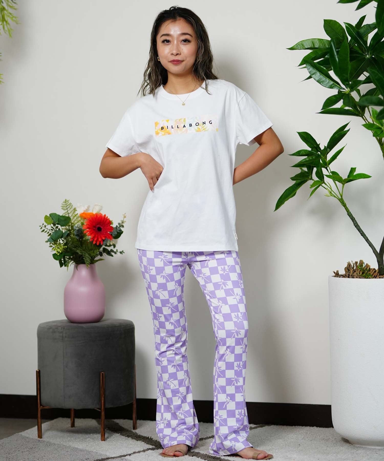 BILLABONG ビラボン レディース 半袖Tシャツ ボックスロゴ ボタニカル 