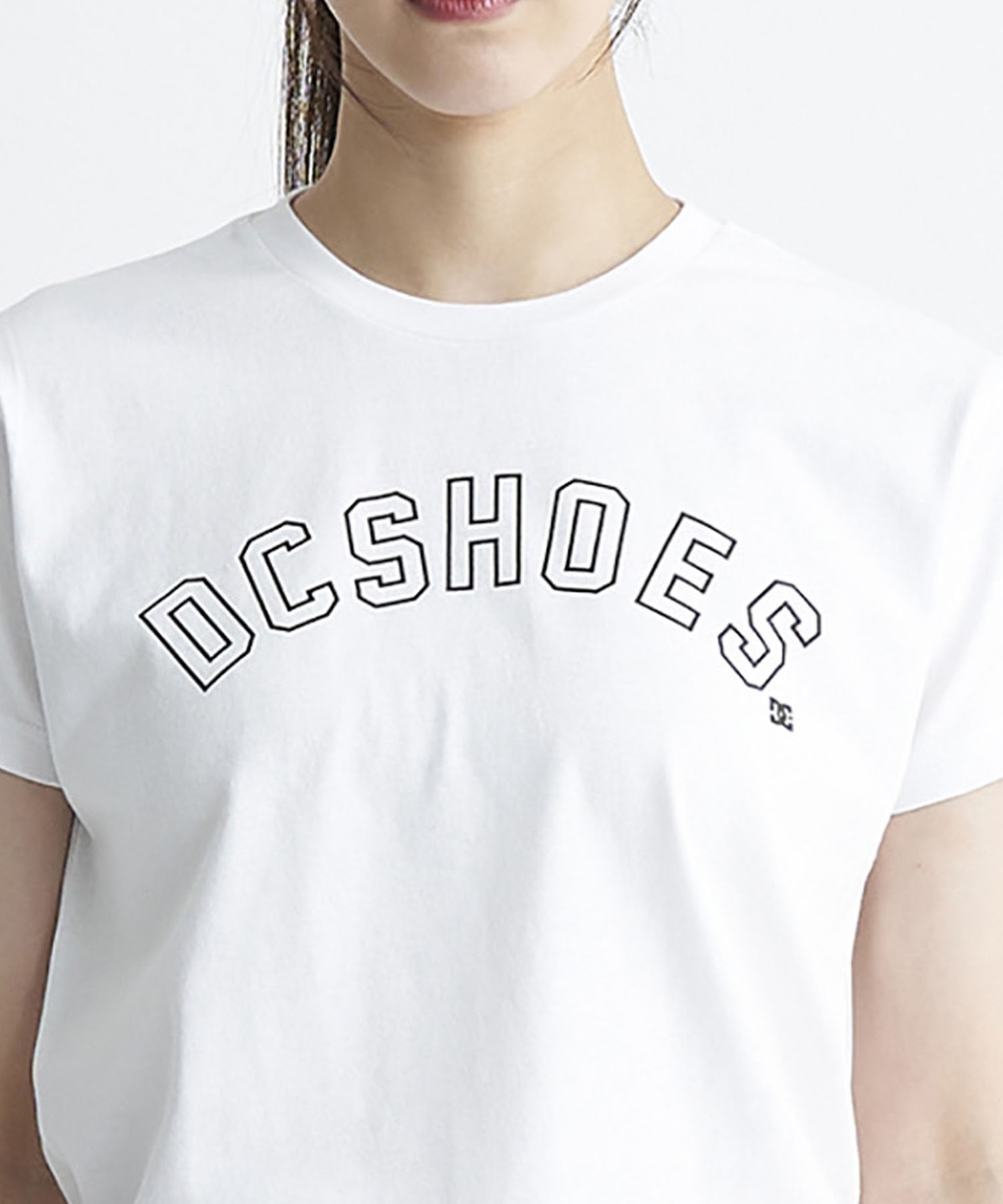 DC ディーシー 24 WS ARCH SS レディース Tシャツ クロップド丈 アーチ ロゴ チビT LST241309(WHT-S)