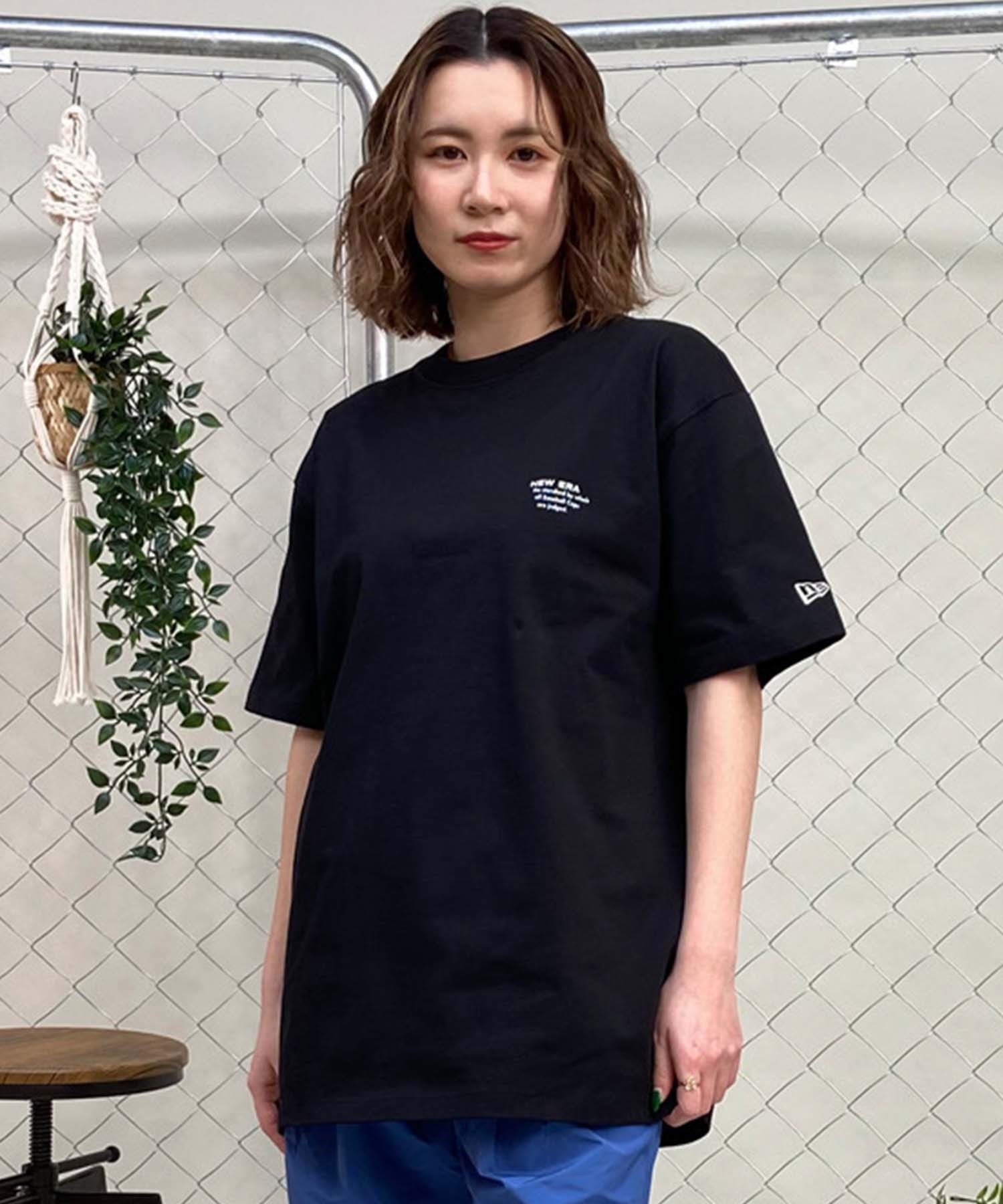 NEW ERA ニューエラ レディース オーバーサイズ Tシャツ バックプリント ロゴ 14121927(BLK-XL)