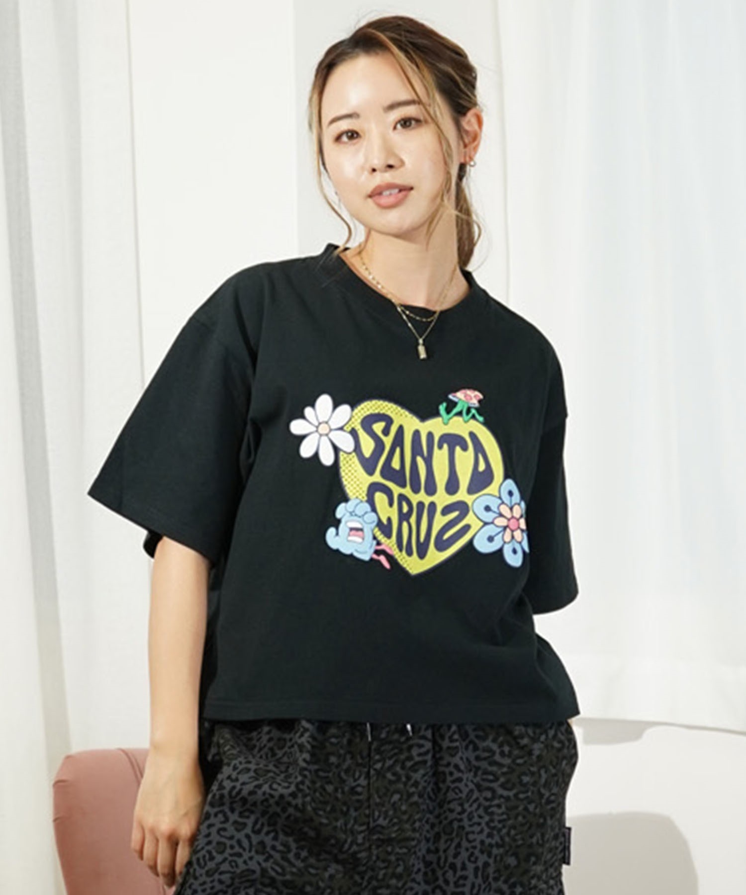 SANTACRUZ サンタクルーズ Hart Land Hand Cropped Tee レディース 半袖Tシャツ クロップド丈 ムラサキスポーツ別注 502241436(WHITE-M)