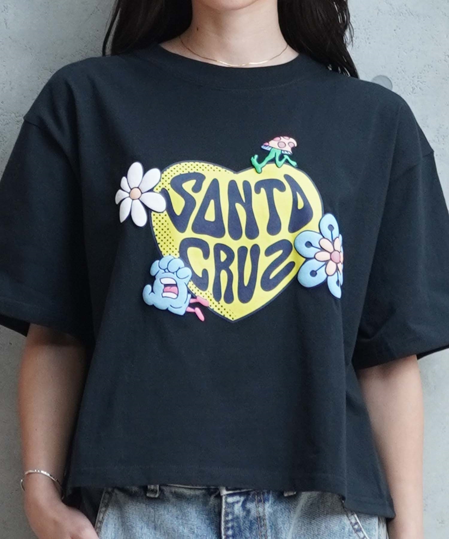 【マトメガイ対象】SANTACRUZ サンタクルーズ Hart Land Hand Cropped Tee レディース 半袖Tシャツ クロップド丈 ムラサキスポーツ別注 502241436(WHITE-M)