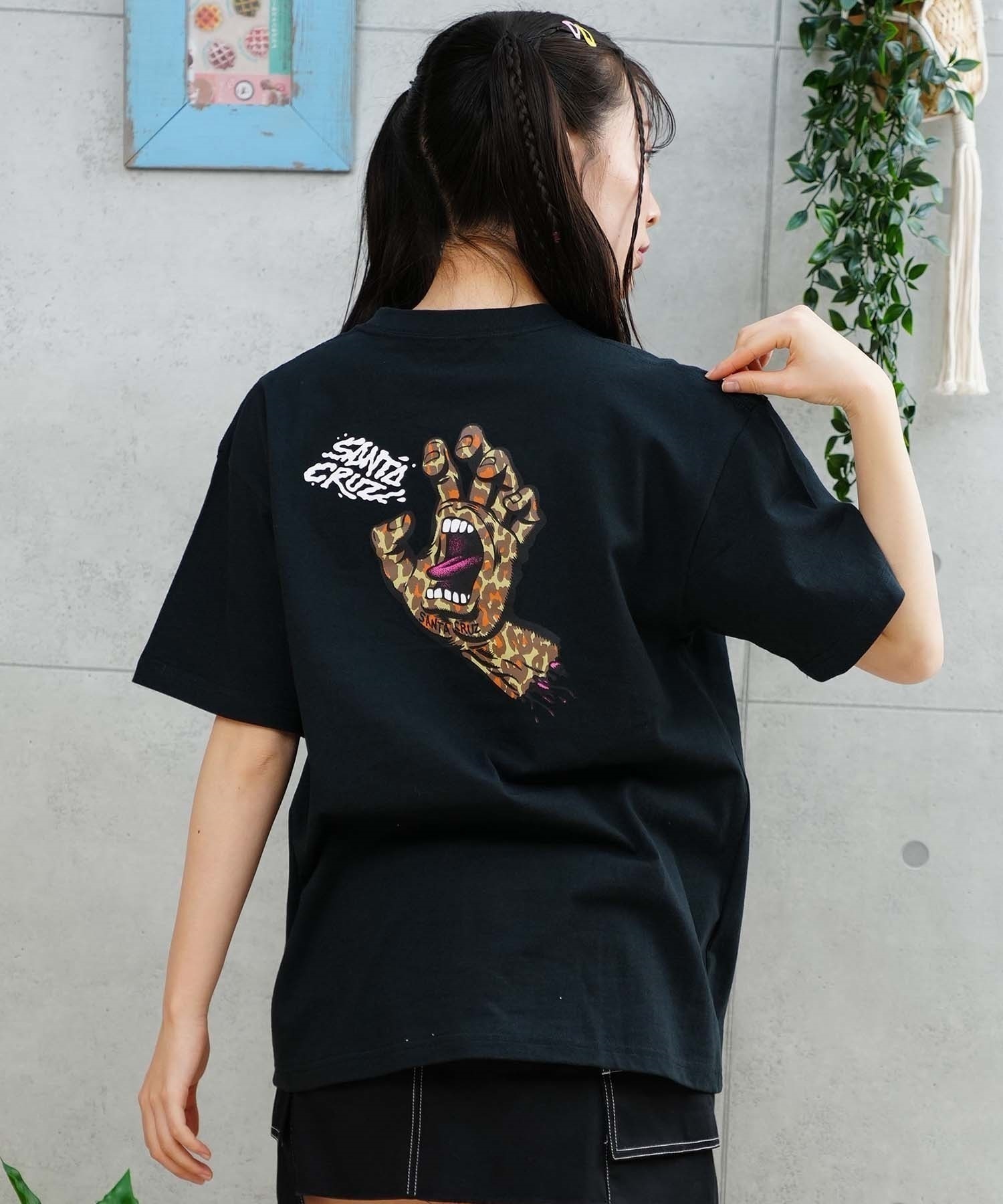 SANTACRUZ サンタクルーズ Murmur Leopard Hand Tee レディース 半袖Tシャツ ムラサキスポーツ別注 502241438(WHITE-M)