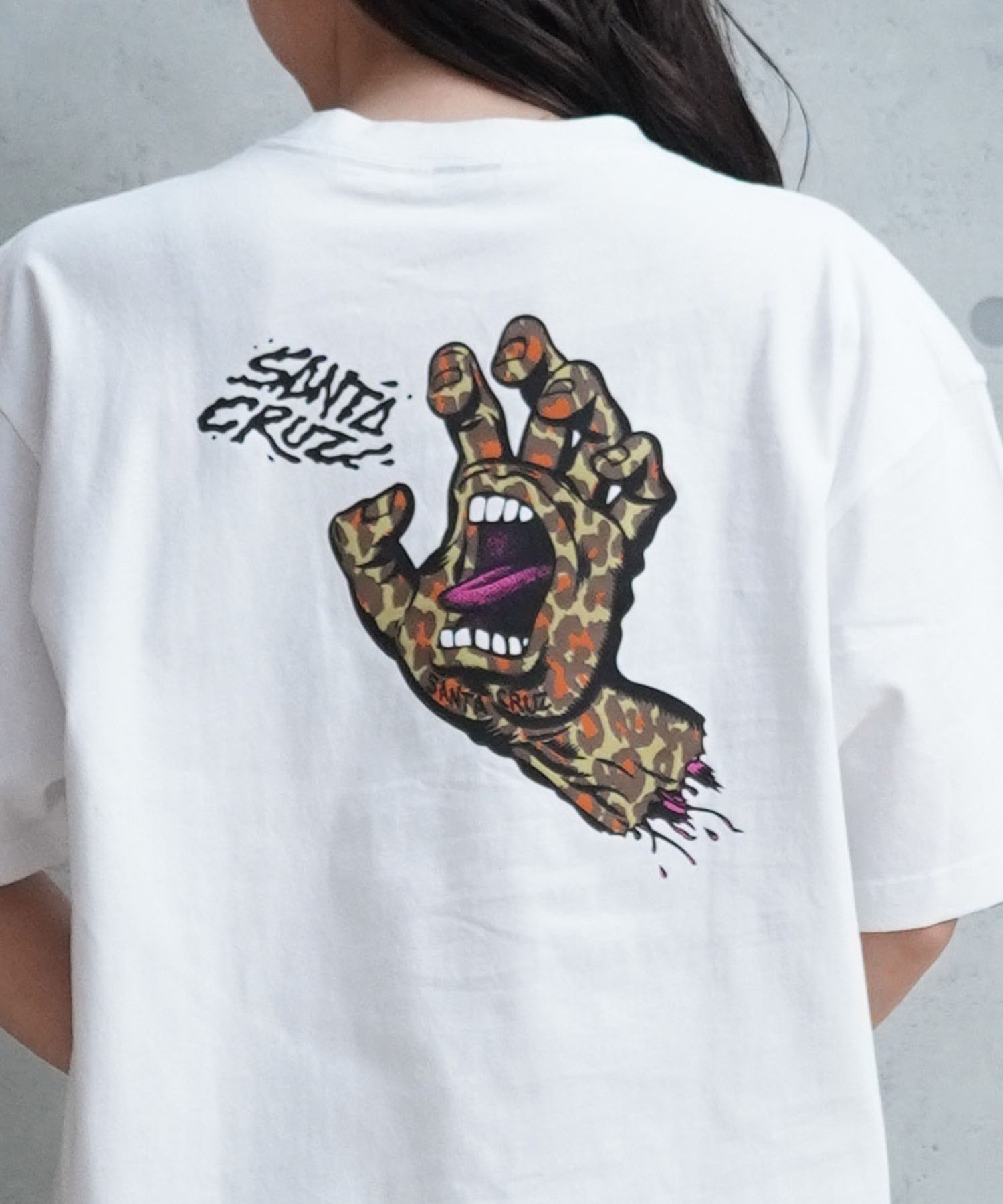 【マトメガイ対象】SANTACRUZ サンタクルーズ Murmur Leopard Hand Tee レディース 半袖Tシャツ ムラサキスポーツ別注 502241438(ASHBL-M)