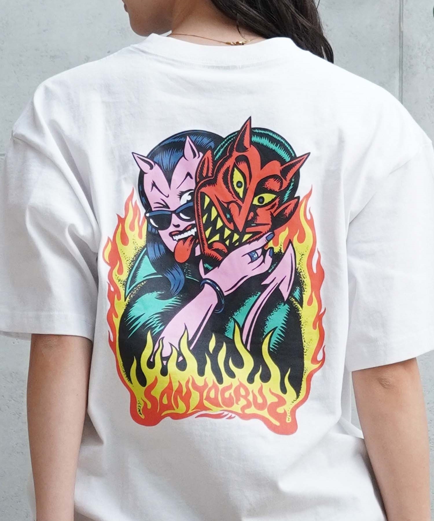 【マトメガイ対象】SANTACRUZ サンタクルーズ Delfino Devil Mask Tee レディース 半袖Tシャツ ムラサキスポーツ別注 502241439(OFFBK-M)