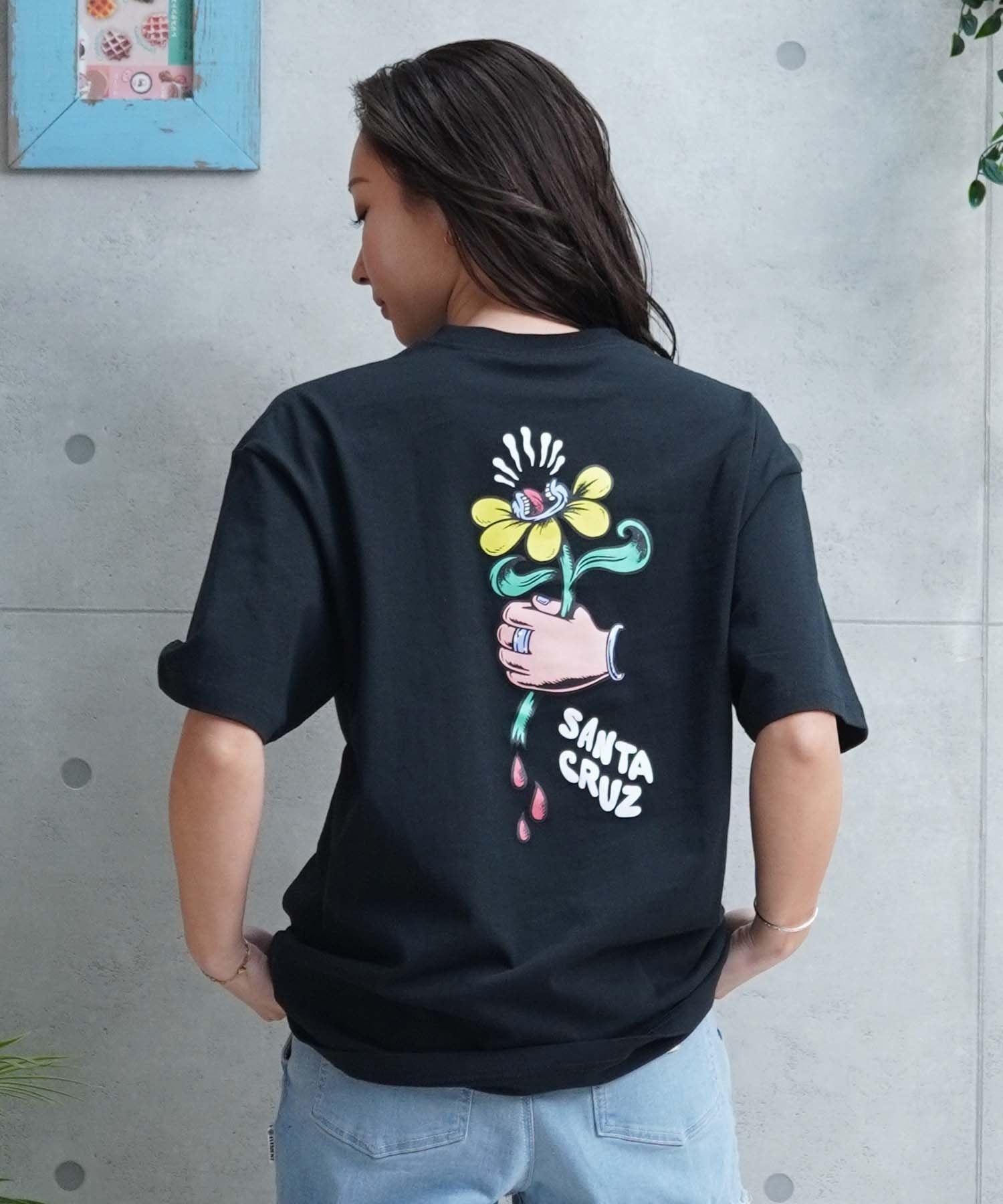 【マトメガイ対象】SANTACRUZ サンタクルーズ Delfino Flower Tee レディース 半袖Tシャツ ムラサキスポーツ別注 502241440(OFFBK-M)