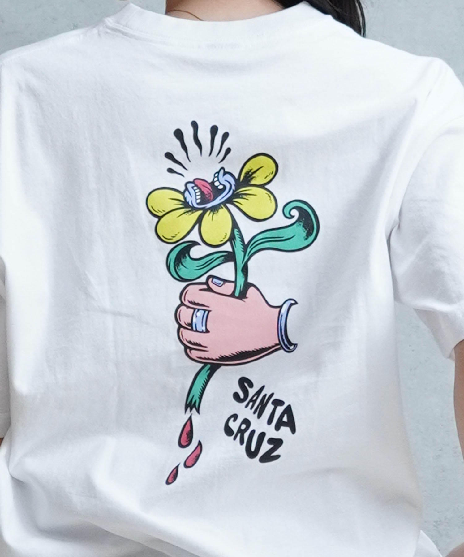 【マトメガイ対象】SANTACRUZ サンタクルーズ Delfino Flower Tee レディース 半袖Tシャツ ムラサキスポーツ別注 502241440(OFFBK-M)