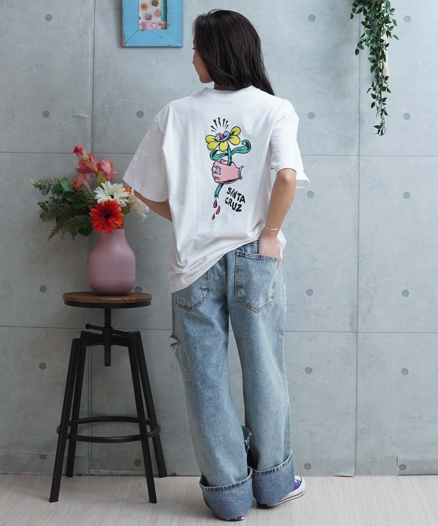 SANTACRUZ サンタクルーズ Delfino Flower Tee レディース 半袖T