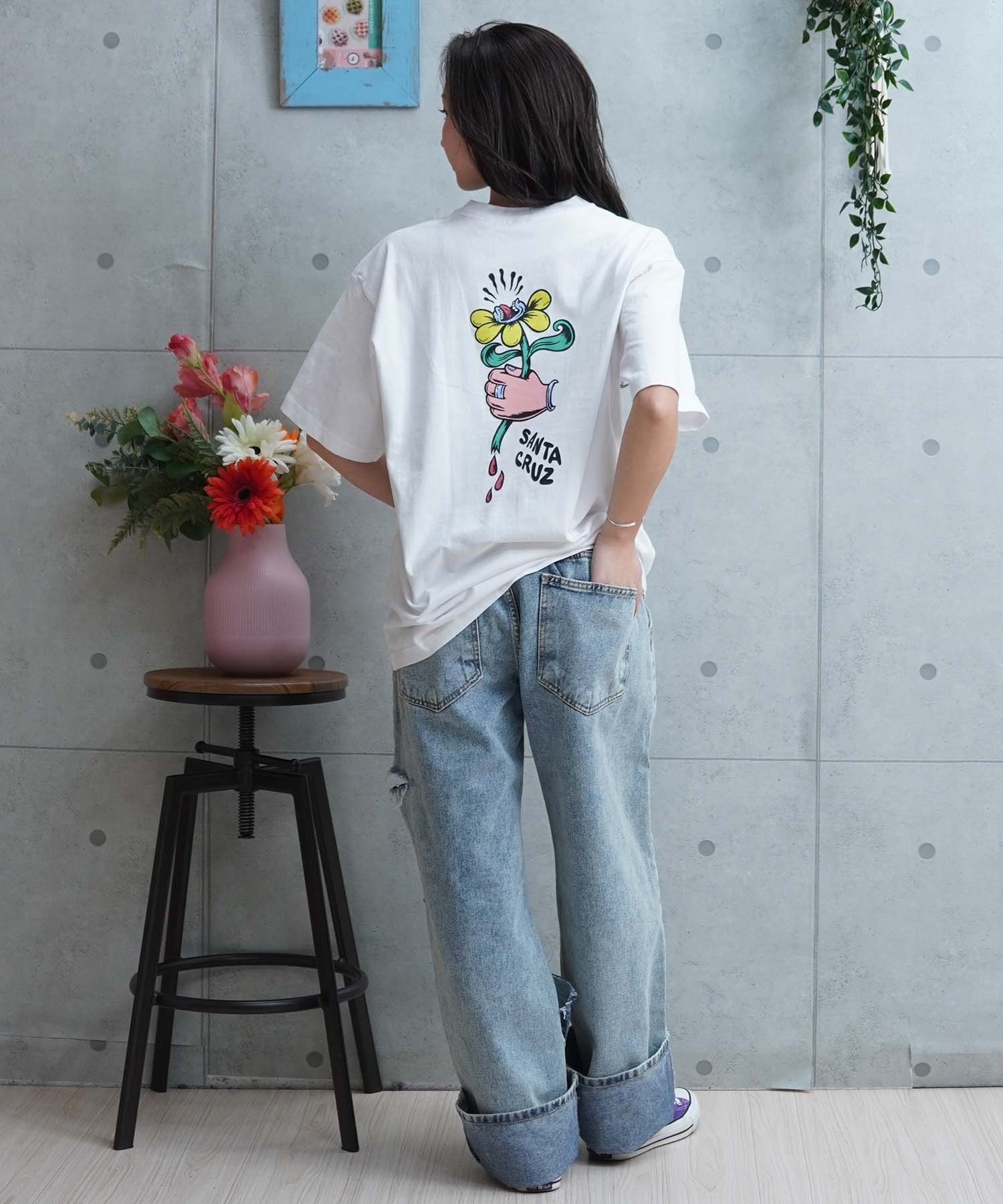 SANTACRUZ サンタクルーズ Delfino Flower Tee レディース 半袖Tシャツ ムラサキスポーツ別注 502241440(WHITE-M)