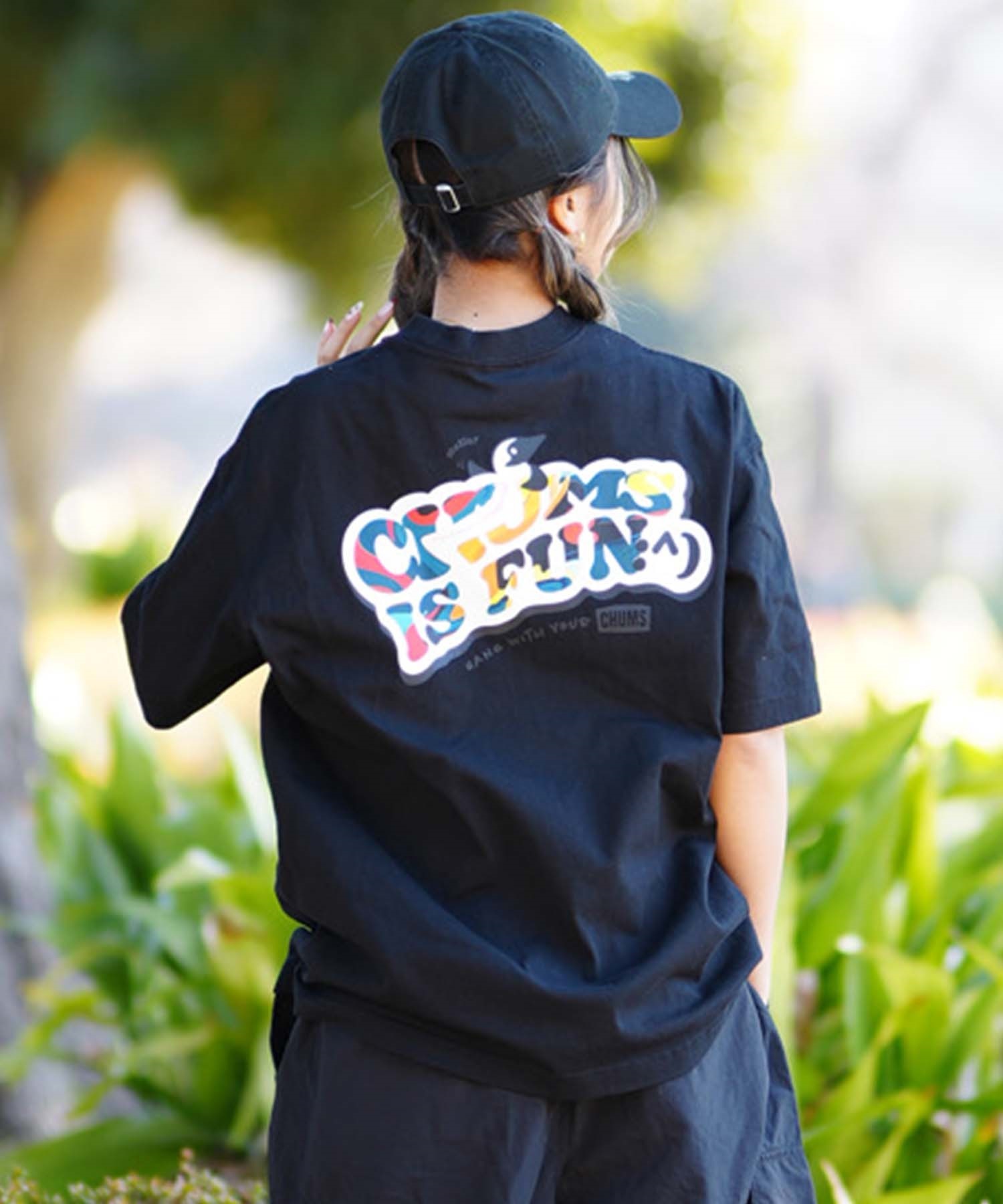 CHUMS チャムス Oversized CHUMS IS FUN T-Shirt レディース Tシャツ バックプリント DESI CH11-2357(W001-M)