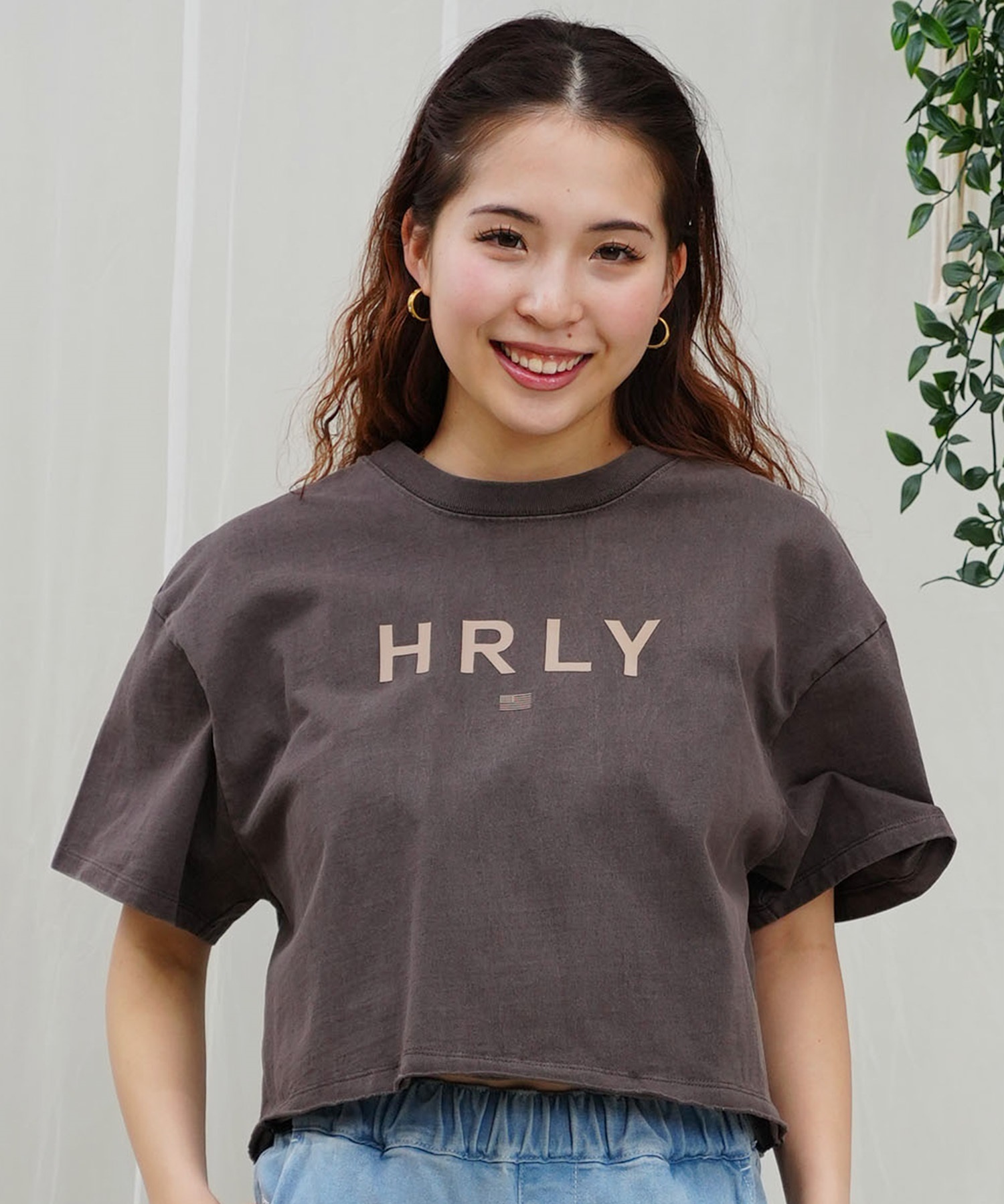 Hurley ハーレー レディース Tシャツ 半袖 ショート丈 クロップ丈 ロゴ プリント シンプル ヘビーウェイト WSS2421020(WHT-M)