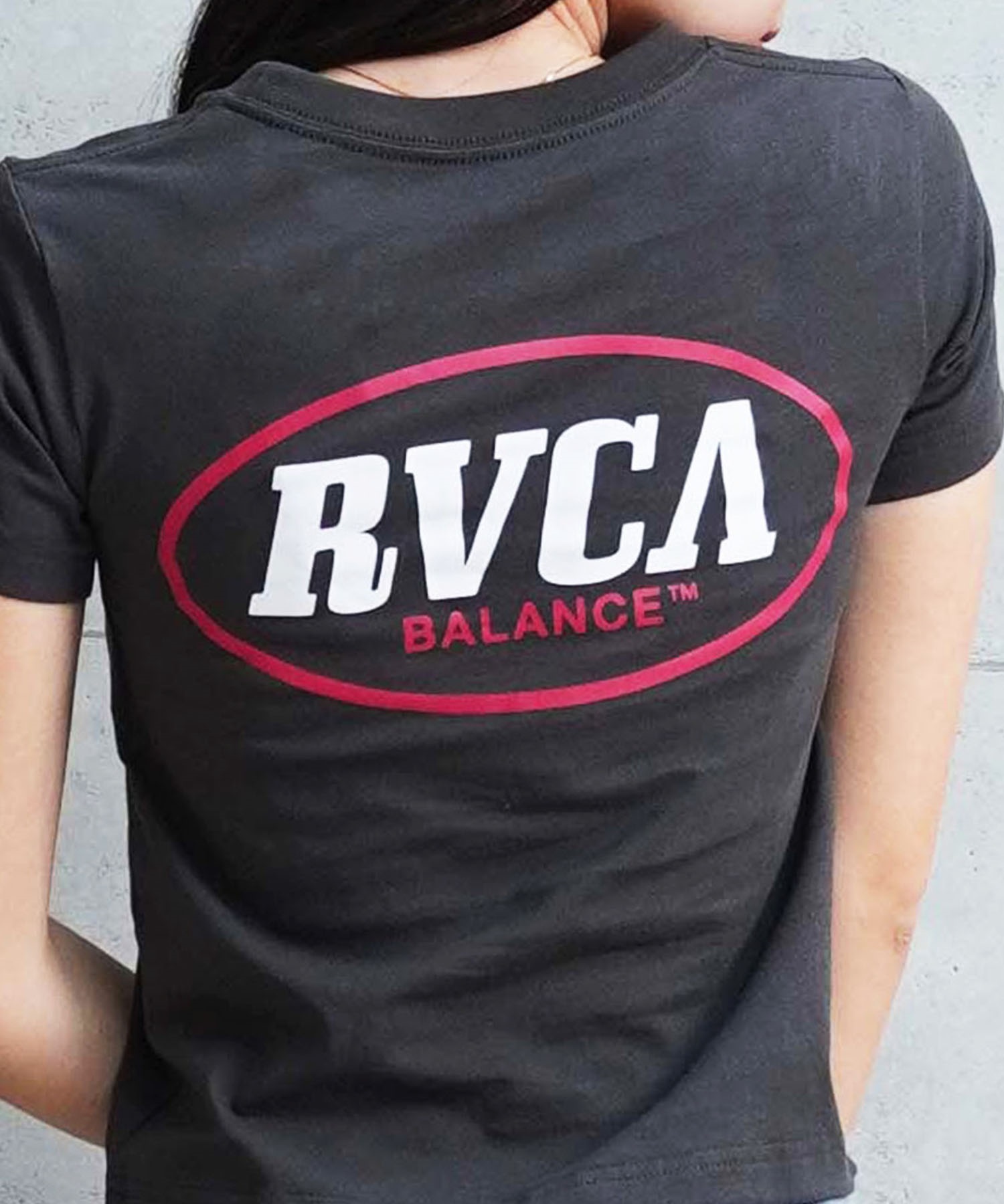RVCA ルーカ レディース Tシャツ チビTシャツ ミニT バックプリント BE043-218(WHT-S)