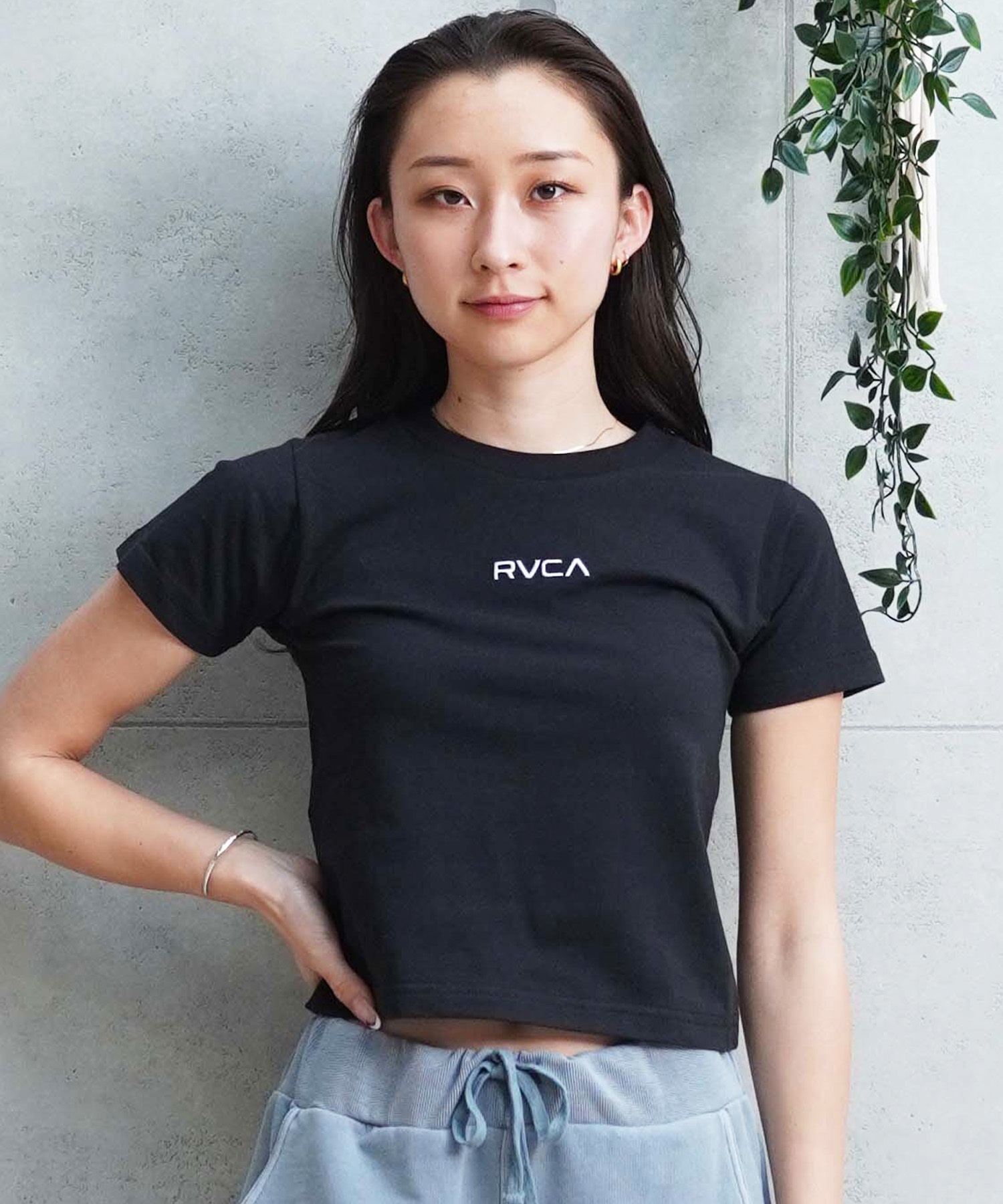 【マトメガイ対象】RVCA ルーカ レディース 半袖Tシャツ チビT ブランドロゴ BE043-222(WHT-S)