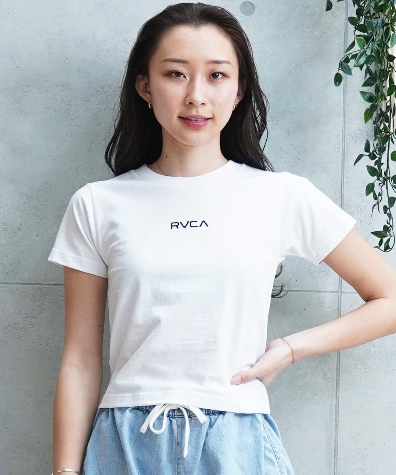 RVCA ルーカ レディース 半袖Tシャツ チビT ブランドロゴ BE043-222(BLK-S)