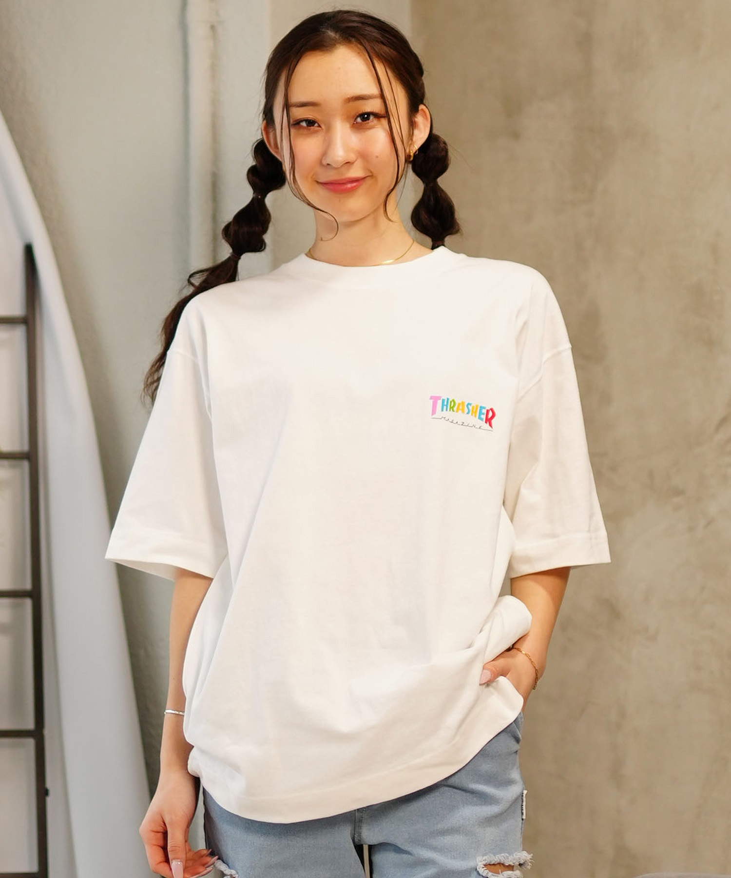 THRASHER スラッシャー レディース Tシャツ 半袖 バックプリント
