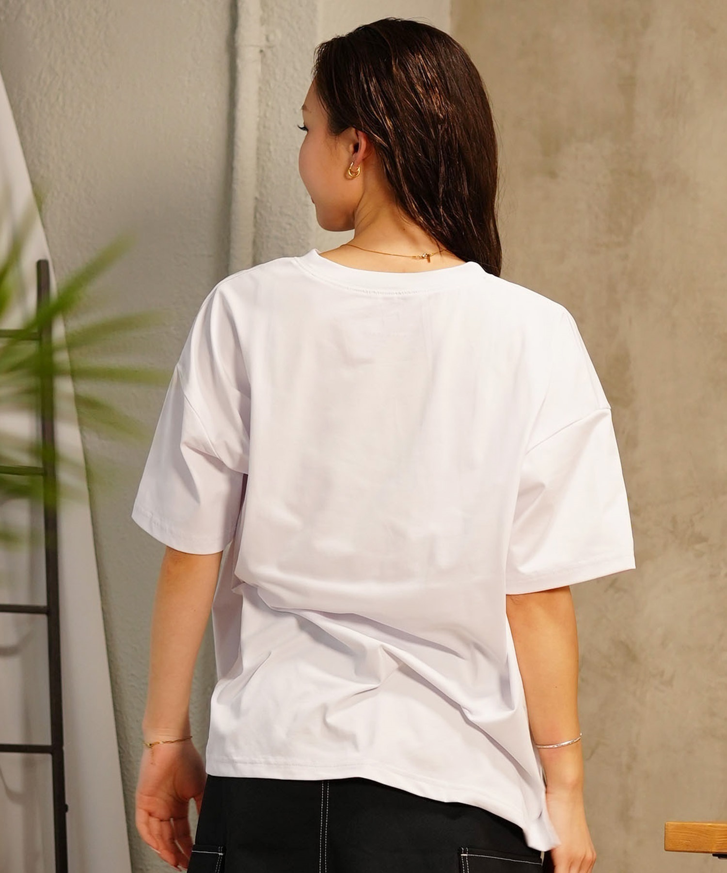 RIKKA FEMME リッカファム レディース Tシャツ 半袖 ワンポイント ロゴ シンプル ユーティリティ 水陸両用 UVカット 吸汗速乾 RF24SS06(BLK-FREE)