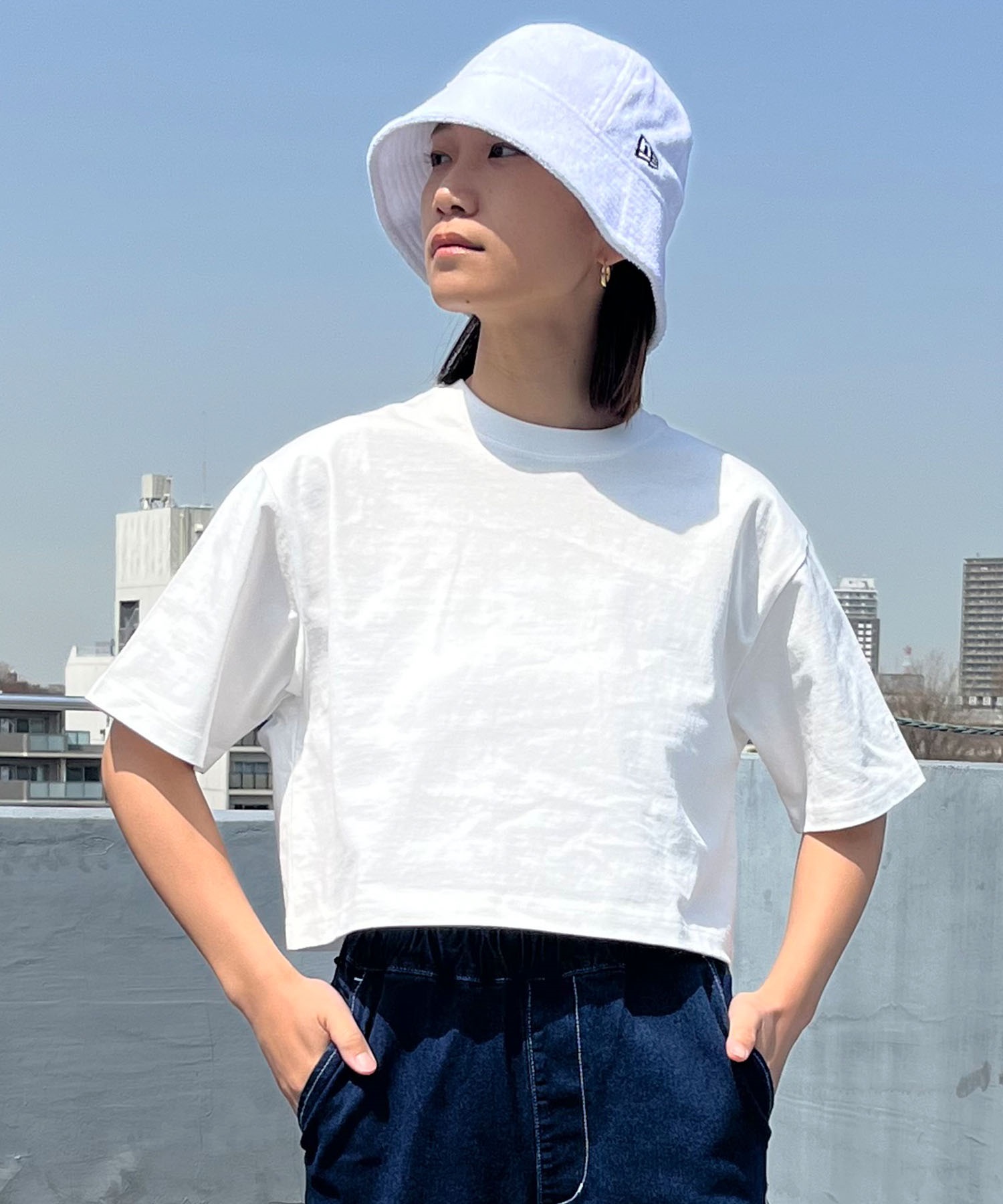 RIKKA FEMME リッカファム レディース ショートTシャツ 無地 ショート丈 RF24SS20(NAV-FREE)