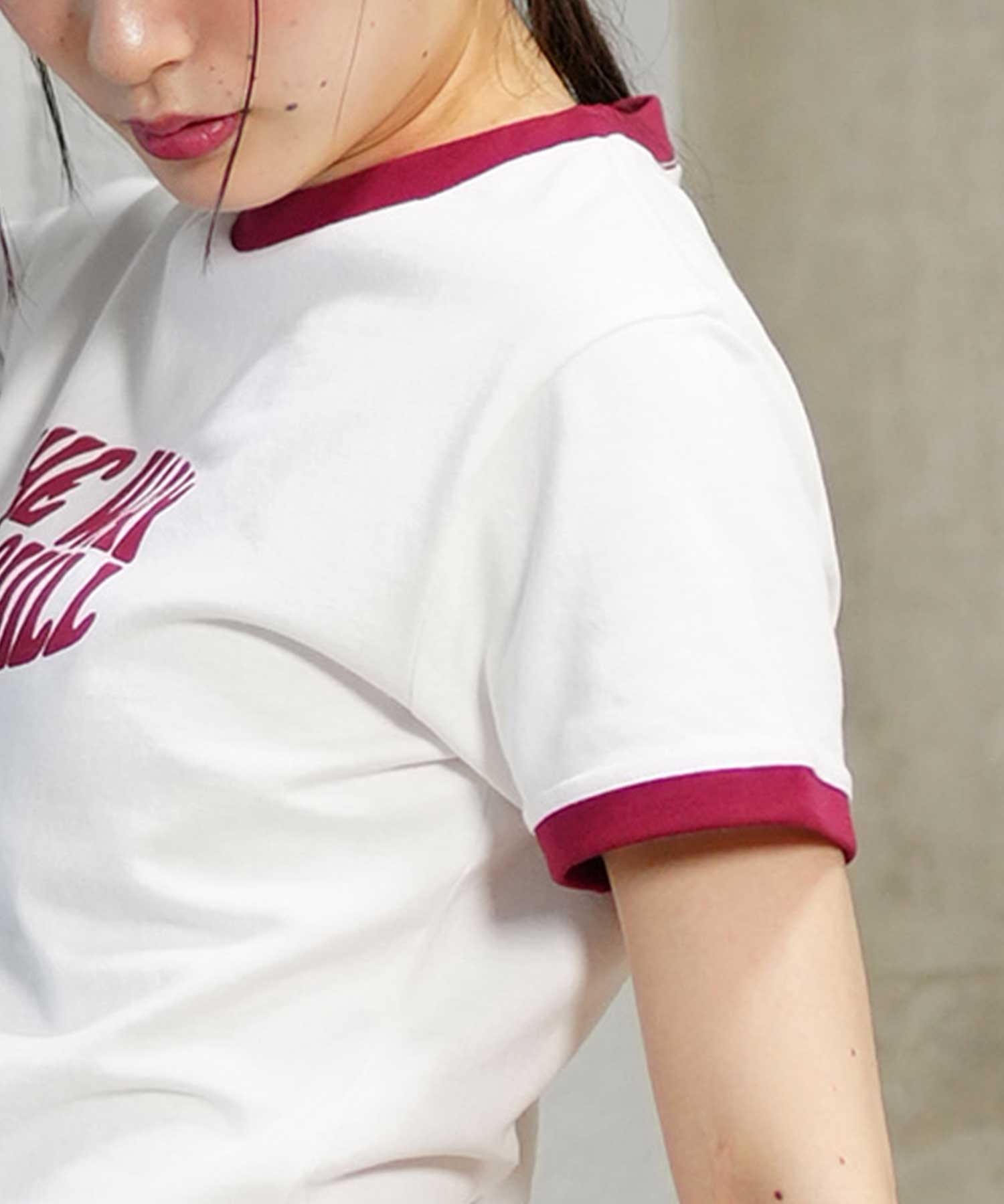 【マトメガイ対象】RIKKA FEMME リッカファム レディース リンガー 半袖 Tシャツ RF24SS24(NAV-FREE)
