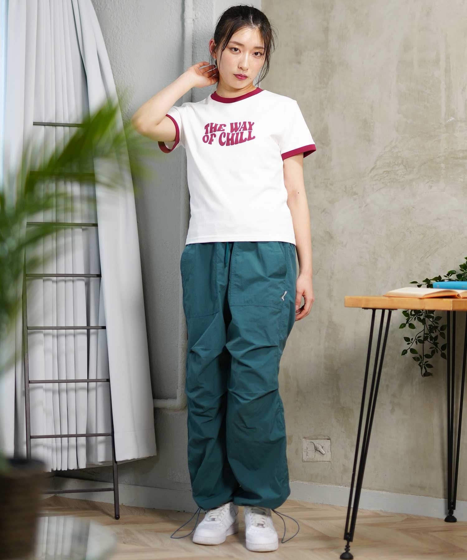 【マトメガイ対象】RIKKA FEMME リッカファム レディース リンガー 半袖 Tシャツ RF24SS24(GRN-FREE)