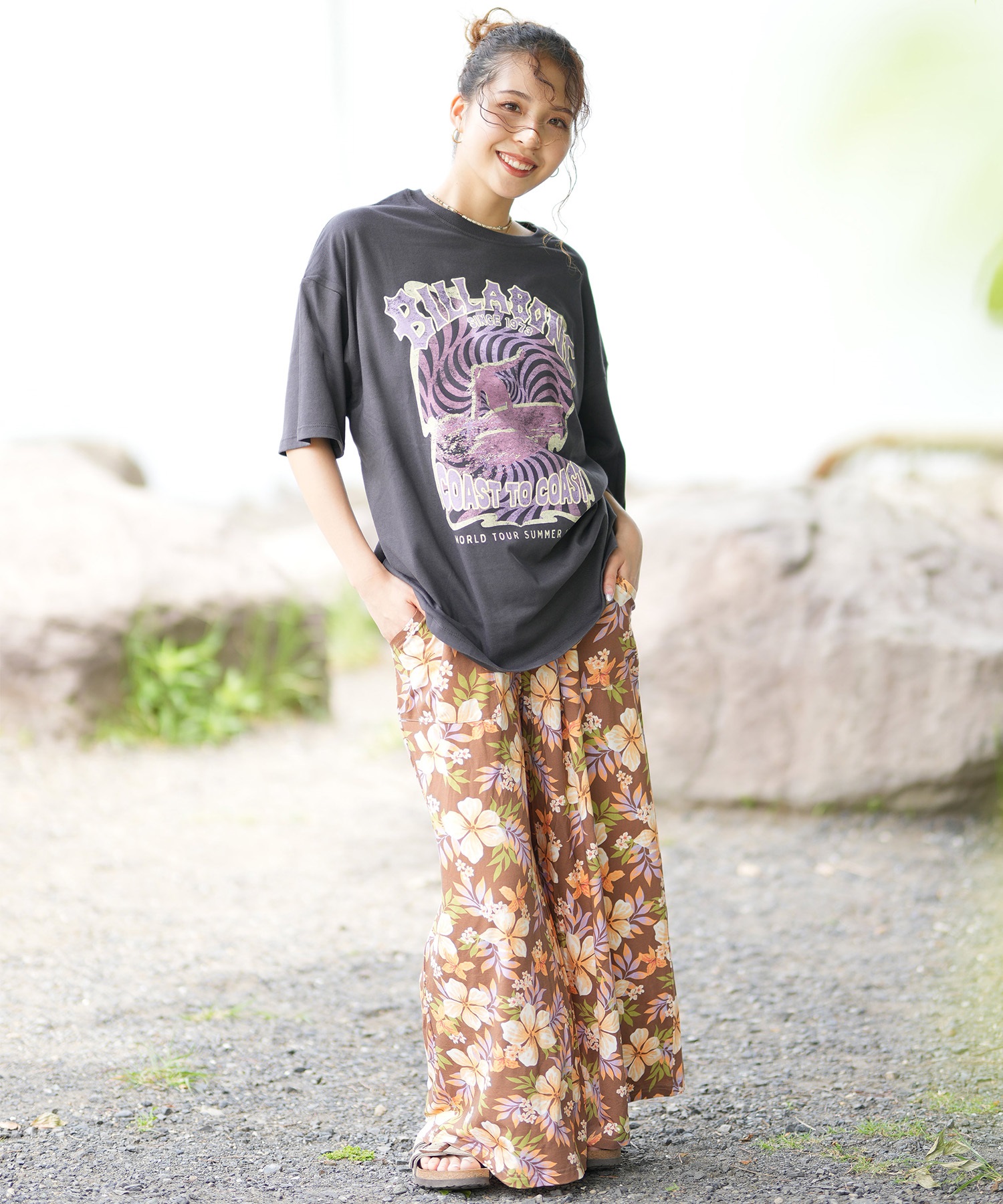 BILLABONG ビラボン レディース Tシャツ 半袖 フロントプリント