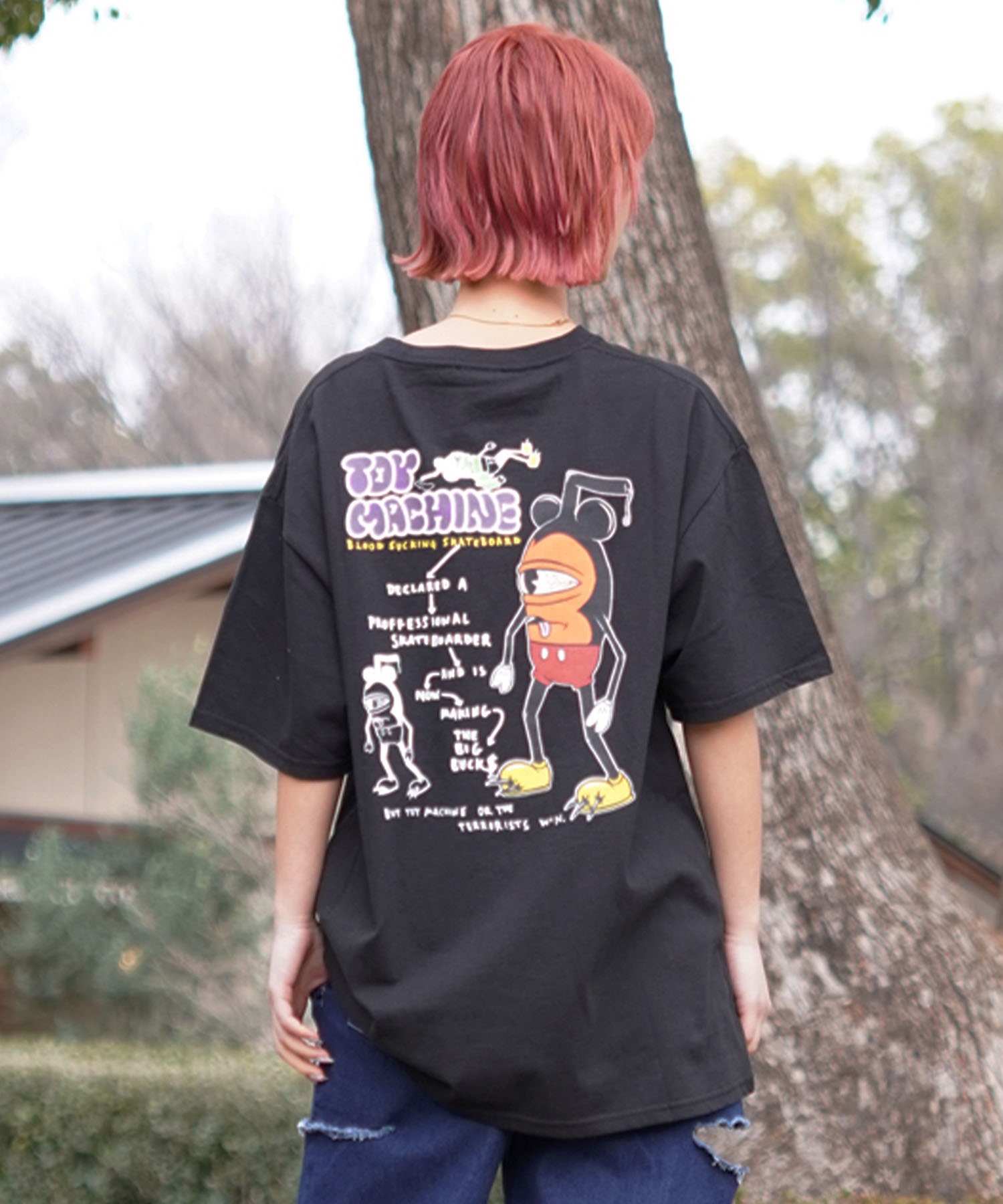 【ムラサキスポーツ限定】 TOY MACHINE トイマシーン レディース 半袖 Tシャツ オーバーサイズ DESI LTD MTMSEST18(BLACK-M)