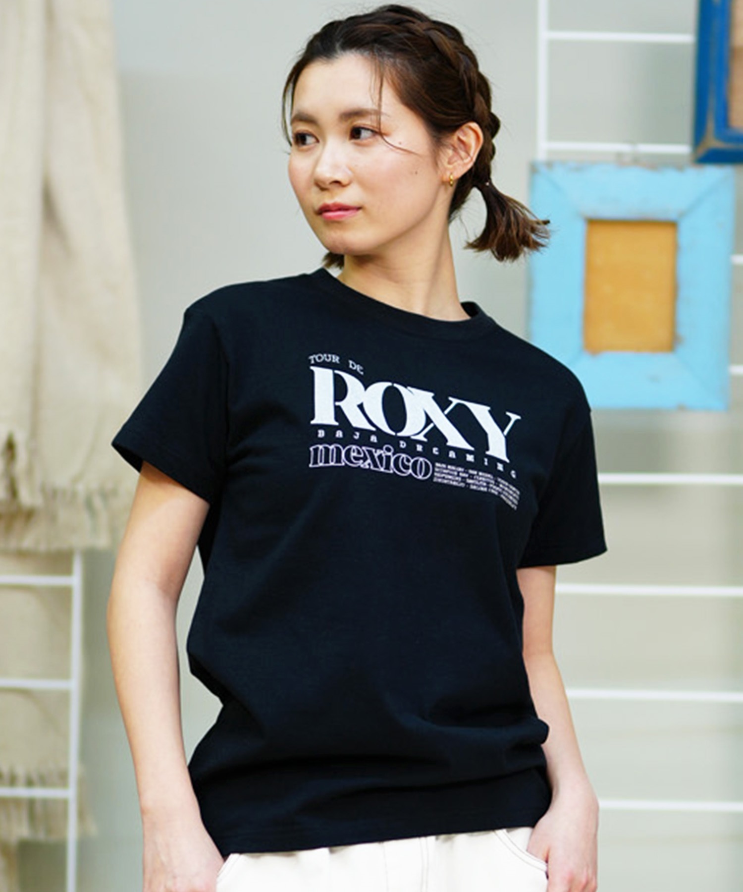 【クーポン対象】ROXY ロキシー レディース 半袖Tシャツ ブランドロゴ クルーネック RST242032(OWT-M)