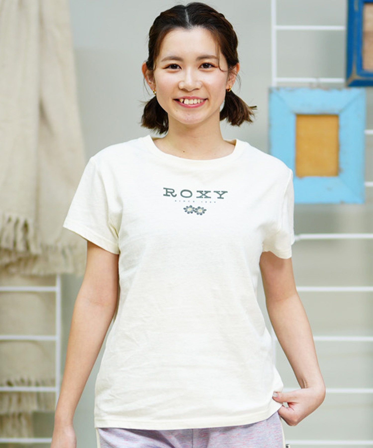 【クーポン対象】ROXY ロキシー レディース 半袖 Tシャツ ブランドロゴ ワンポイント RST242619T(OWT-M)