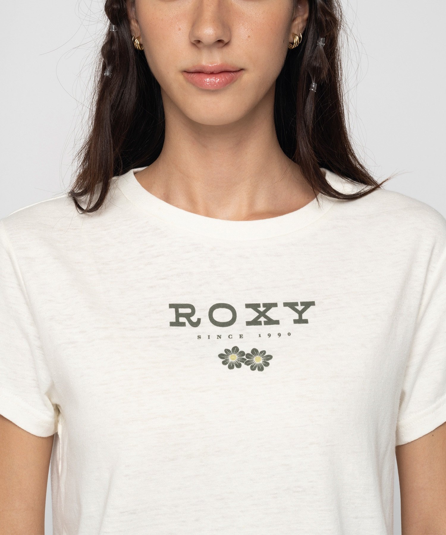 【クーポン対象】ROXY ロキシー レディース 半袖 Tシャツ ブランドロゴ ワンポイント RST242619T(BLK-M)