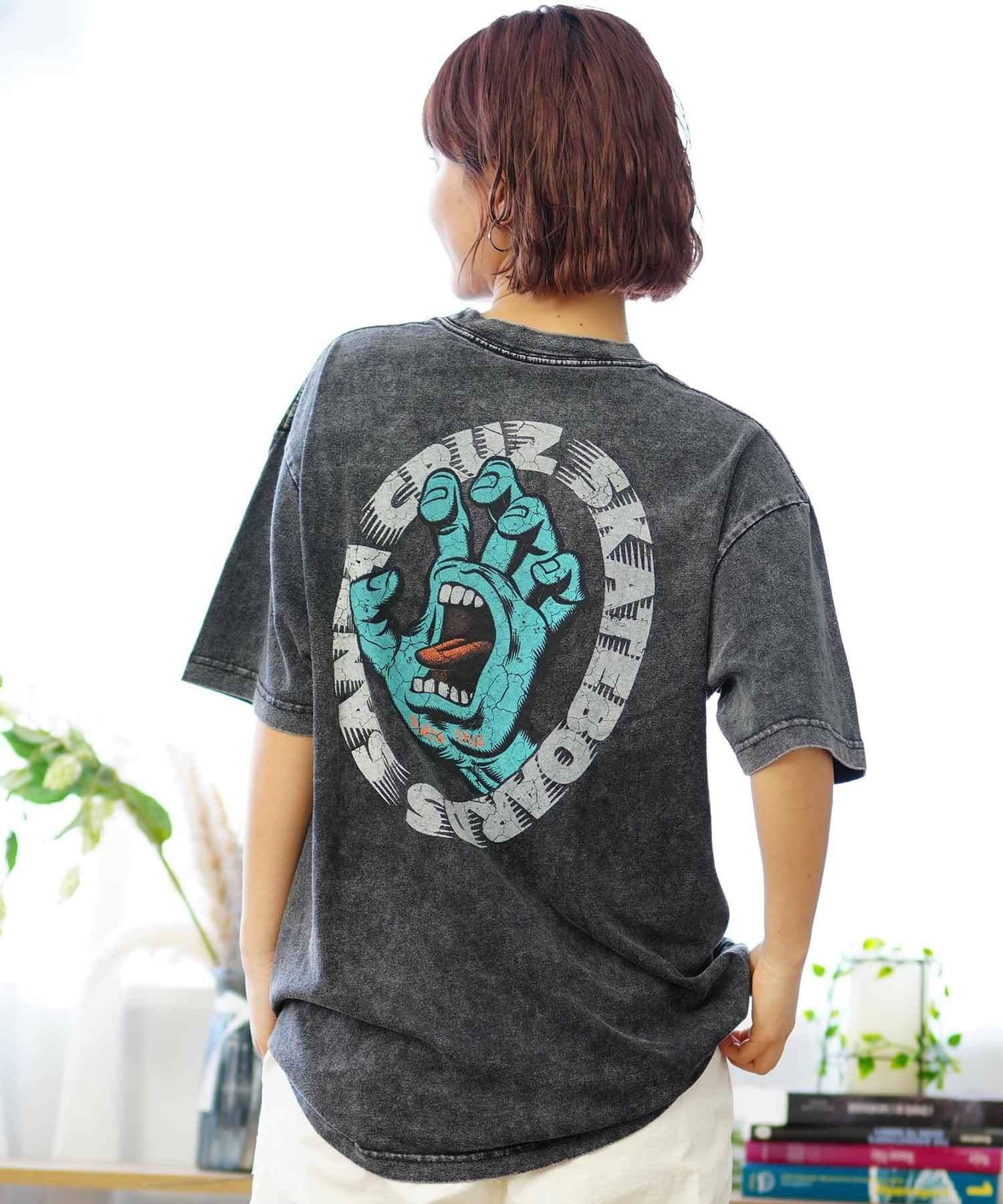 SANTACRUZ サンタクルーズ レディース 半袖 Tシャツ ピグメント加工 オーバーサイズ ユニセックス ムラサキスポーツ限定 502242433(MNRBK-M)