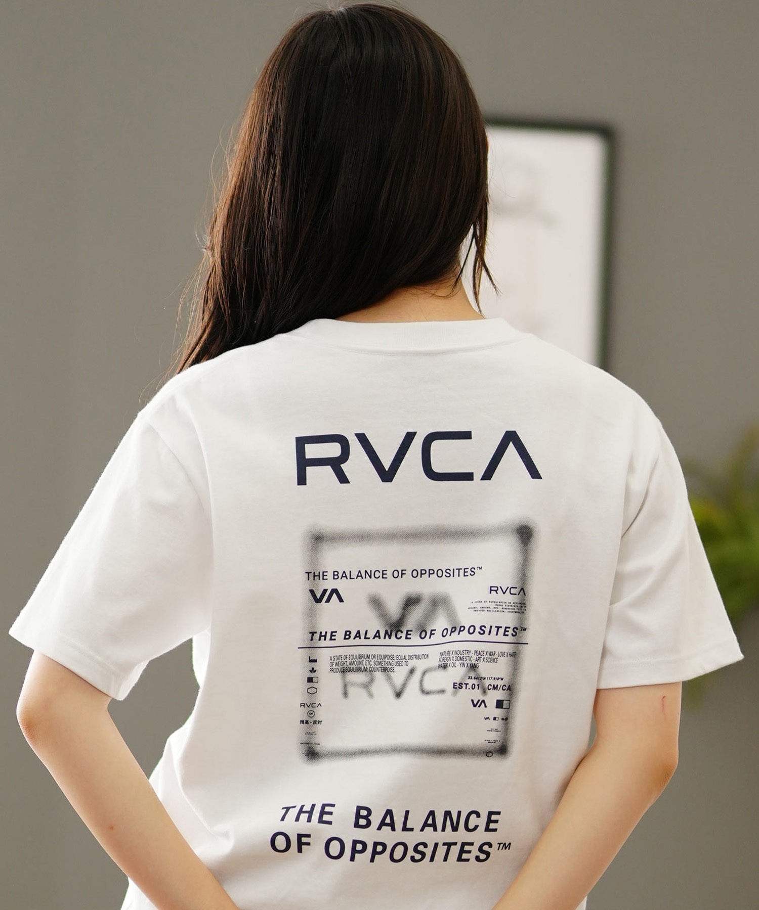 RVCA ルーカ レディース オーバーサイズTシャツ バックプリント BE04C-212(BLK-S)