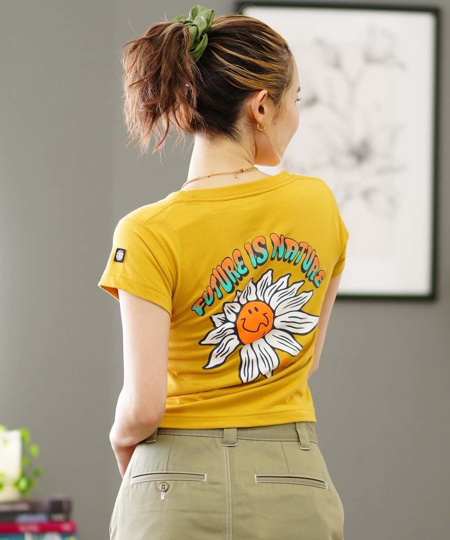 ELEMENT エレメント FLOWER CHILD MINI SS レディース 半袖 Tシャツ ショート丈 クロップド丈 チビT BE02C-259(GSP-M)