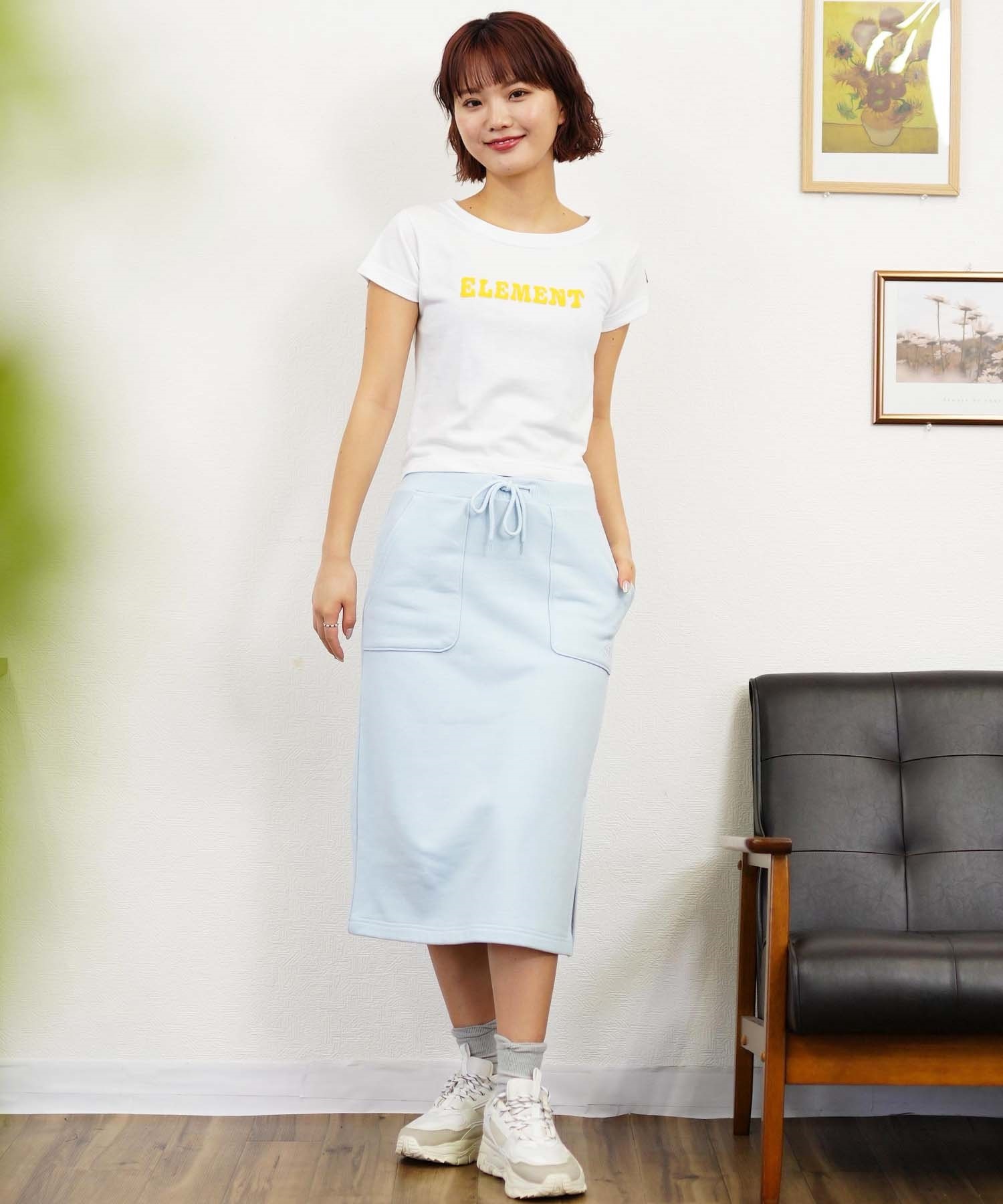 【クーポン対象】ELEMENT エレメント FLOWER CHILD MINI SS レディース 半袖 Tシャツ ショート丈 クロップド丈 チビT BE02C-259(WHT-M)