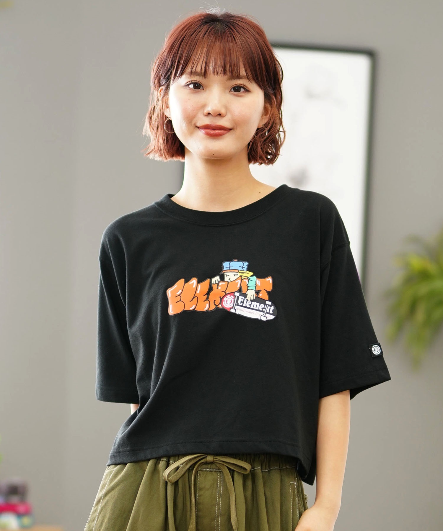 ELEMENT エレメント レディース 半袖 Tシャツ ロゴ ショート丈