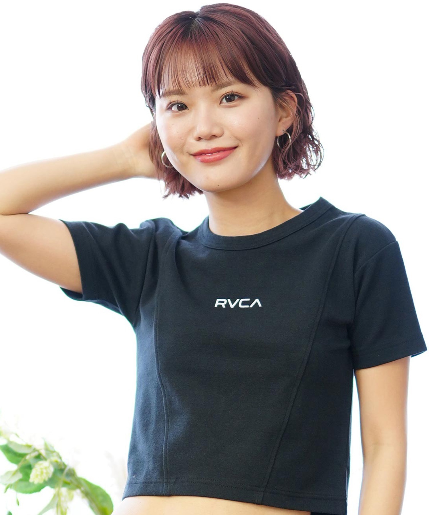 【クーポン対象】RVCA ルーカ レディース Tシャツ 半袖 ショート丈 クロップ丈 チビT BE04C-204(WHT-S)