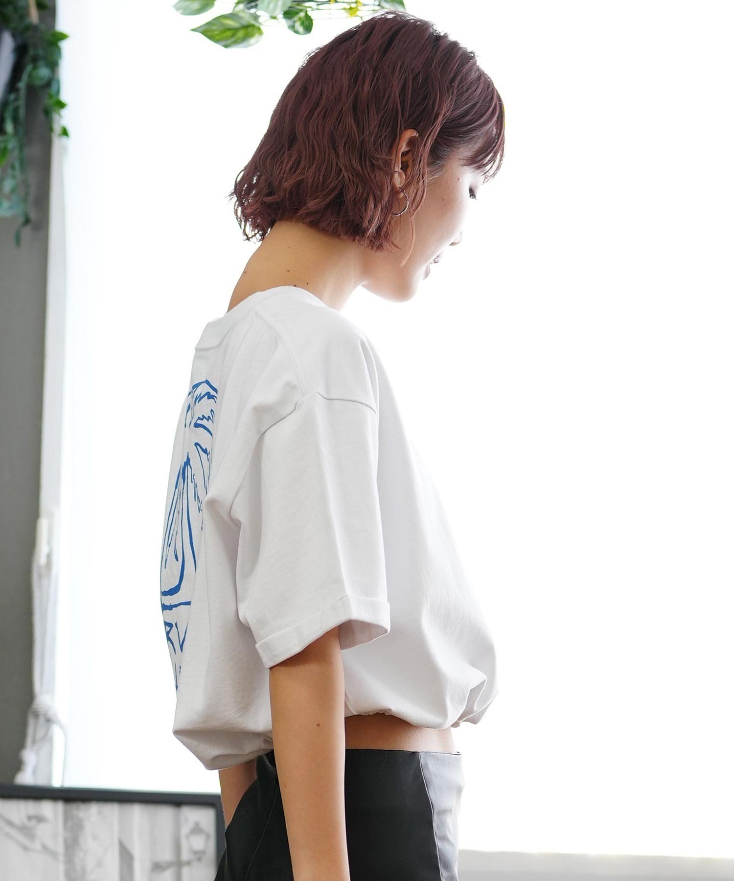 【クーポン対象】RVCA ルーカ レディース ショート丈Tシャツ ビックシルエット BE04C-222(WHT-S)