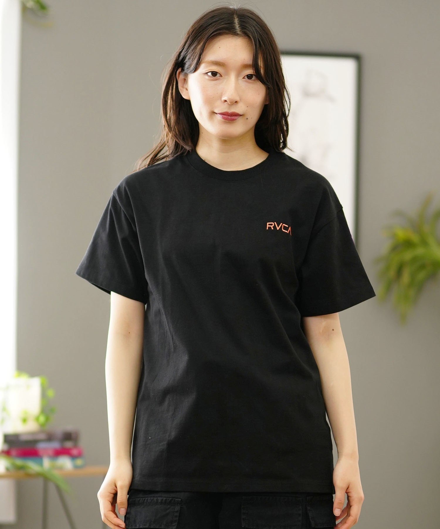 【クーポン対象】RVCA ルーカ バックプリントTシャツ レディース 半袖 Tシャツ オーバーサイズ BE04C-P21(WNV-S)