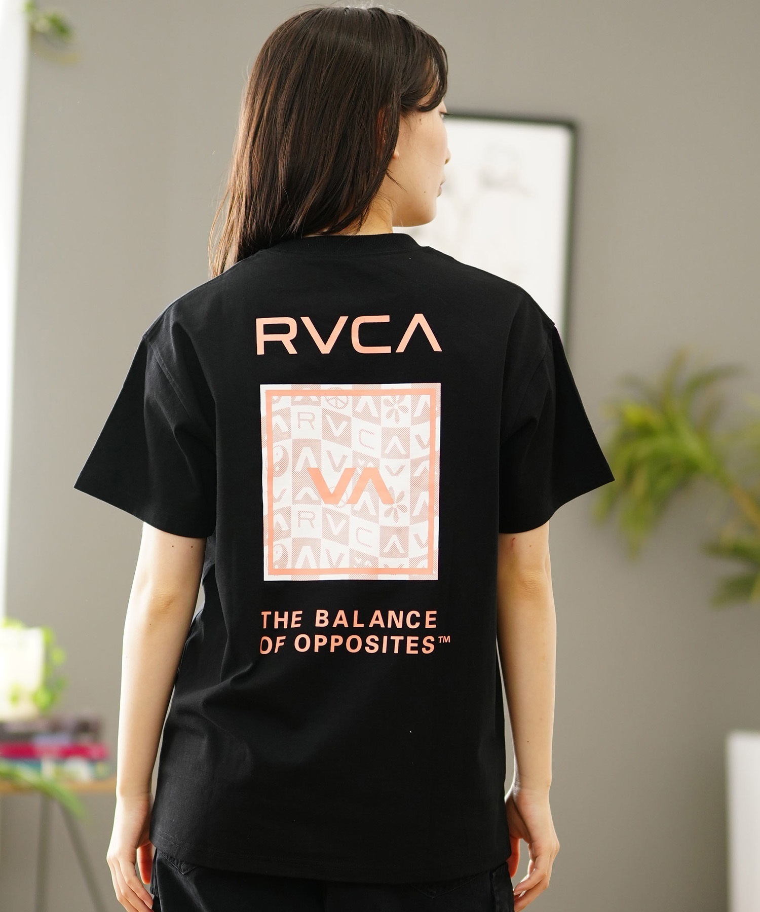 【クーポン対象】RVCA ルーカ バックプリントTシャツ レディース 半袖 Tシャツ オーバーサイズ BE04C-P21(PTK-S)