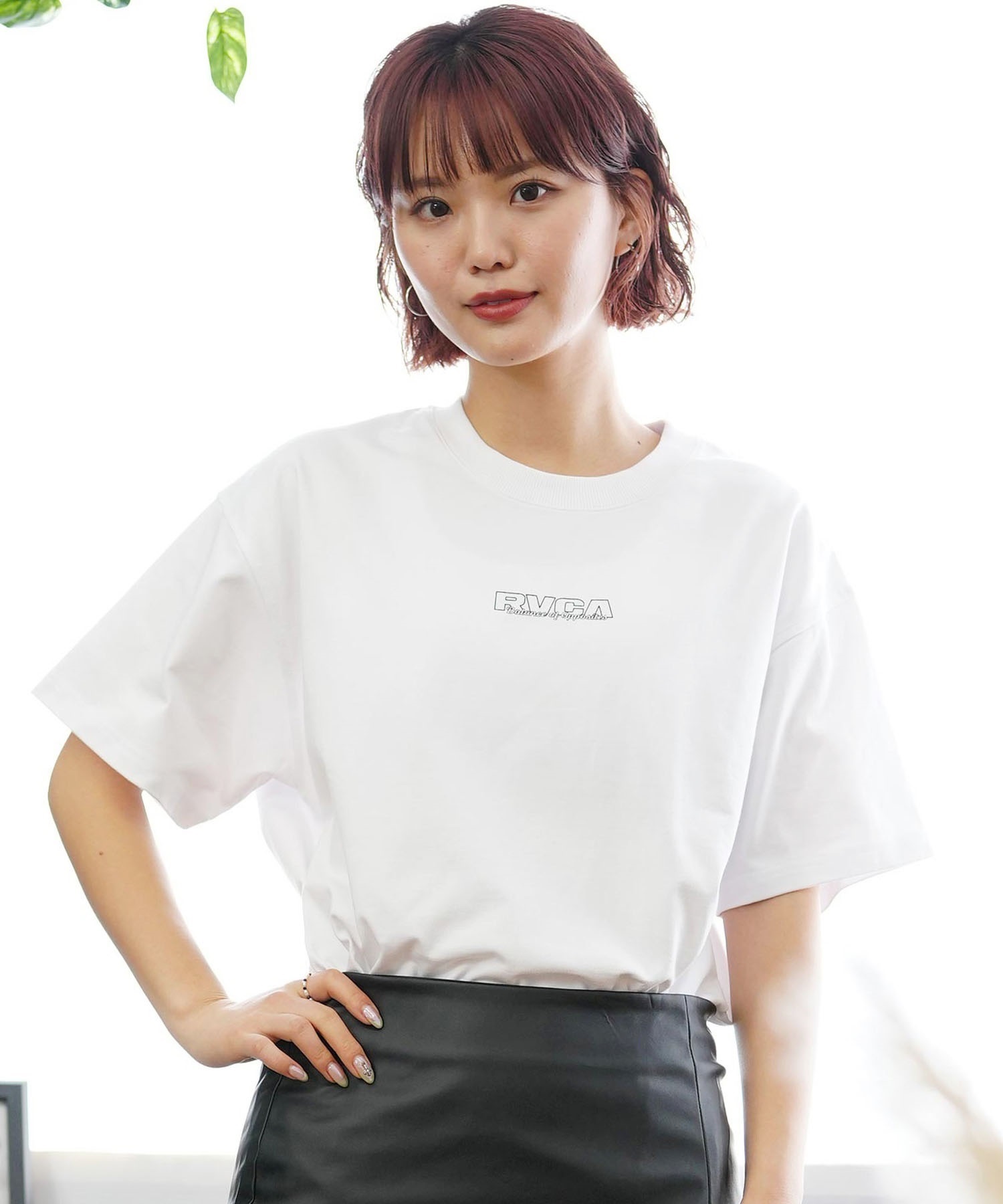 【クーポン対象】RVCA ルーカ バックプリントTシャツ レディース 半袖 Tシャツ オーバーサイズ BE04C-P22(PTK-S)