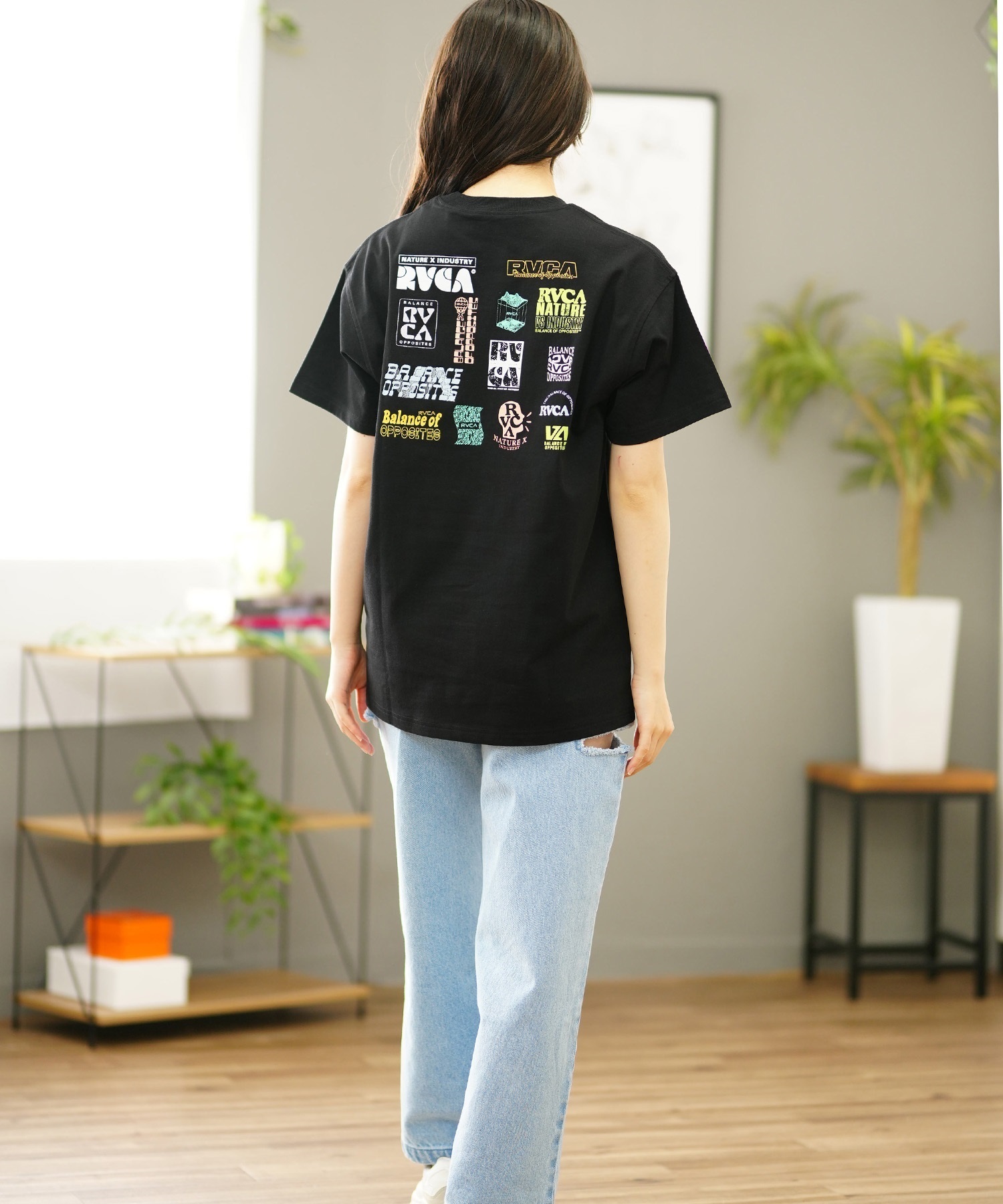 RVCA ルーカ 半袖 Tシャツ レディース バックプリント ロゴ BF04C-P23_BRJ RVCA ルーカ 半袖 Tシャツ レディース バックプリント フラワー