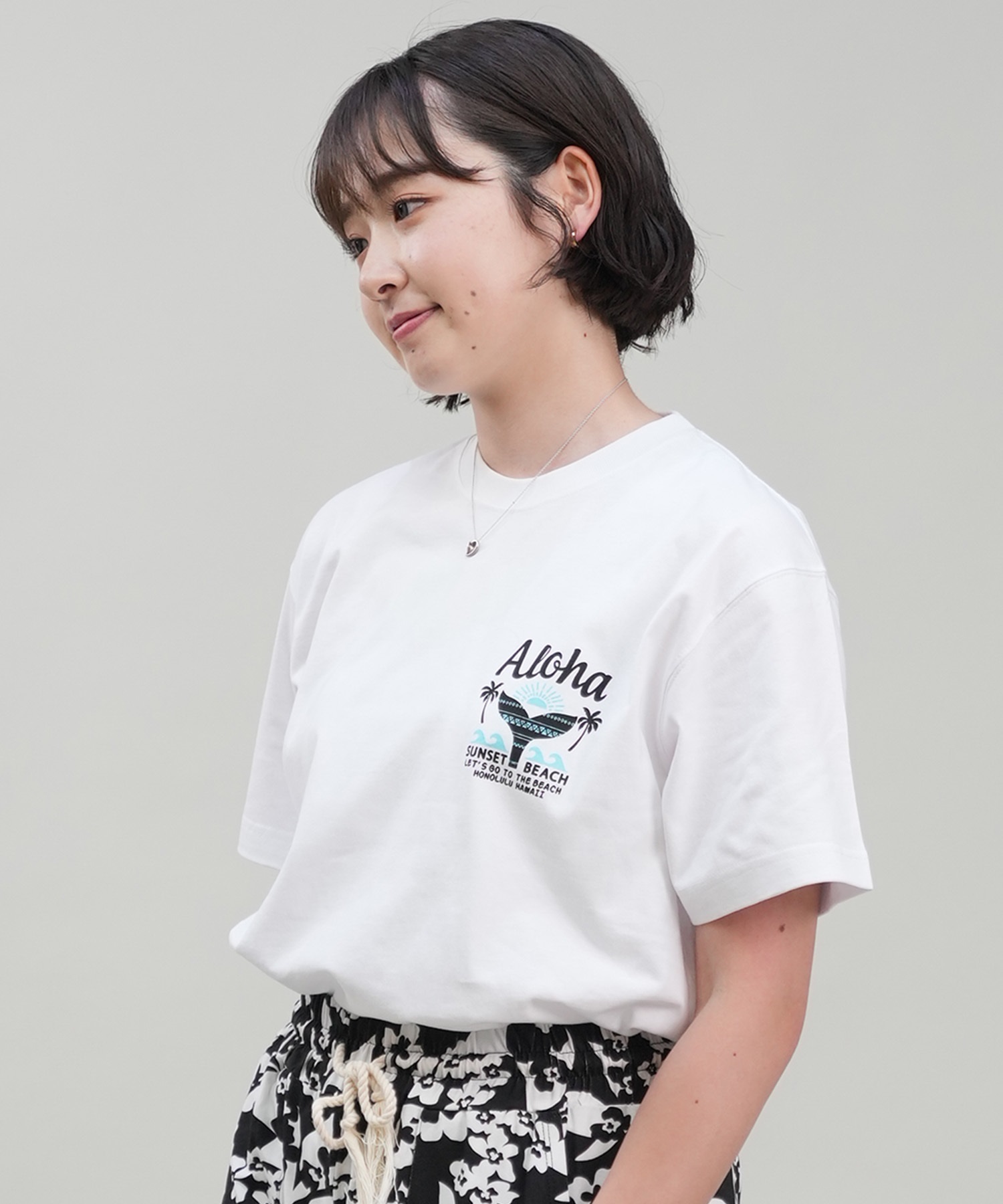 HULALANI フララニ レディース Tシャツ 半袖 バックプリント