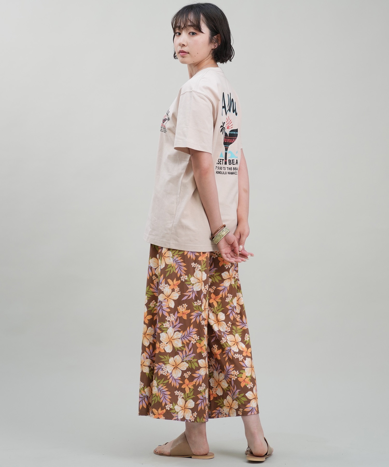 HULALANI フララニ レディース Tシャツ 半袖 バックプリント
