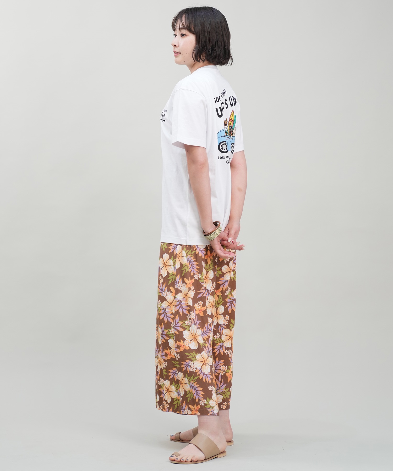 タトゥーレースリラックスフィット半袖Tシャツ SURF'S UP サーフズアップ レディース Tシャツ 半袖 バック
