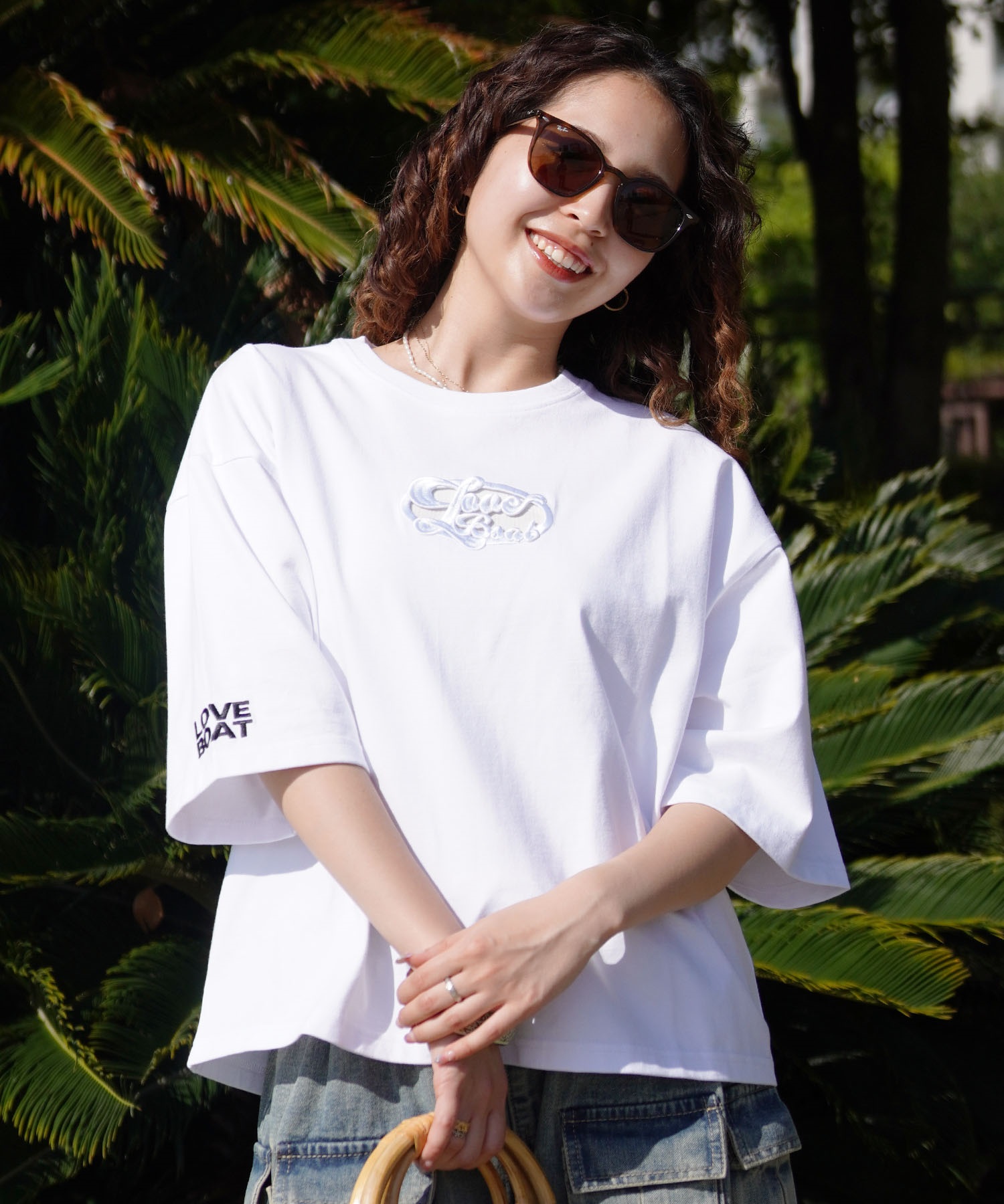 LOVE BOAT ラブボート レディース 半袖 Tシャツ カットアウト CROP LB